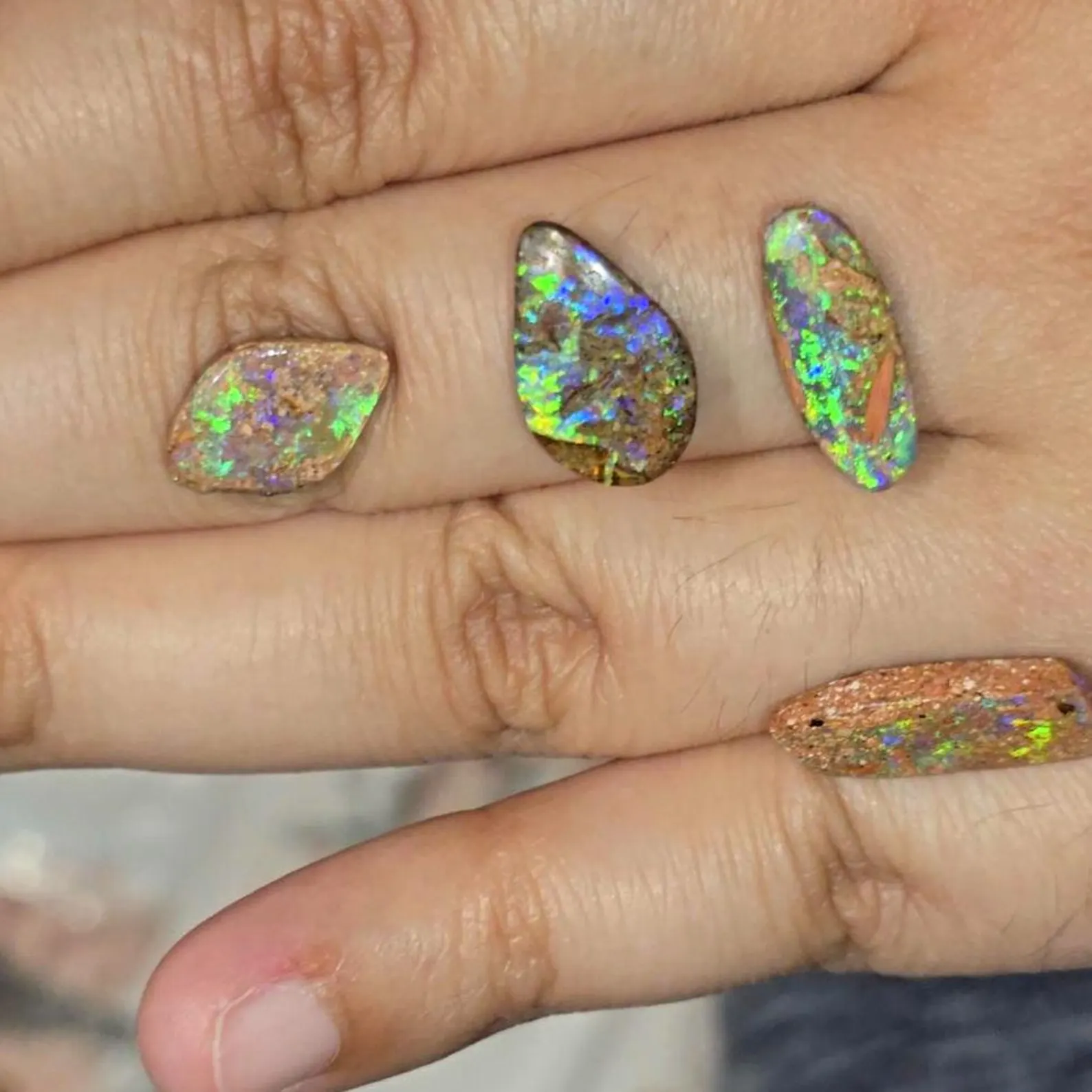 PIPE BOULDERS, TEAL, PURPLE, CUSTOM Natural Australian Boulder Opal Ring Silver thumbnail 17