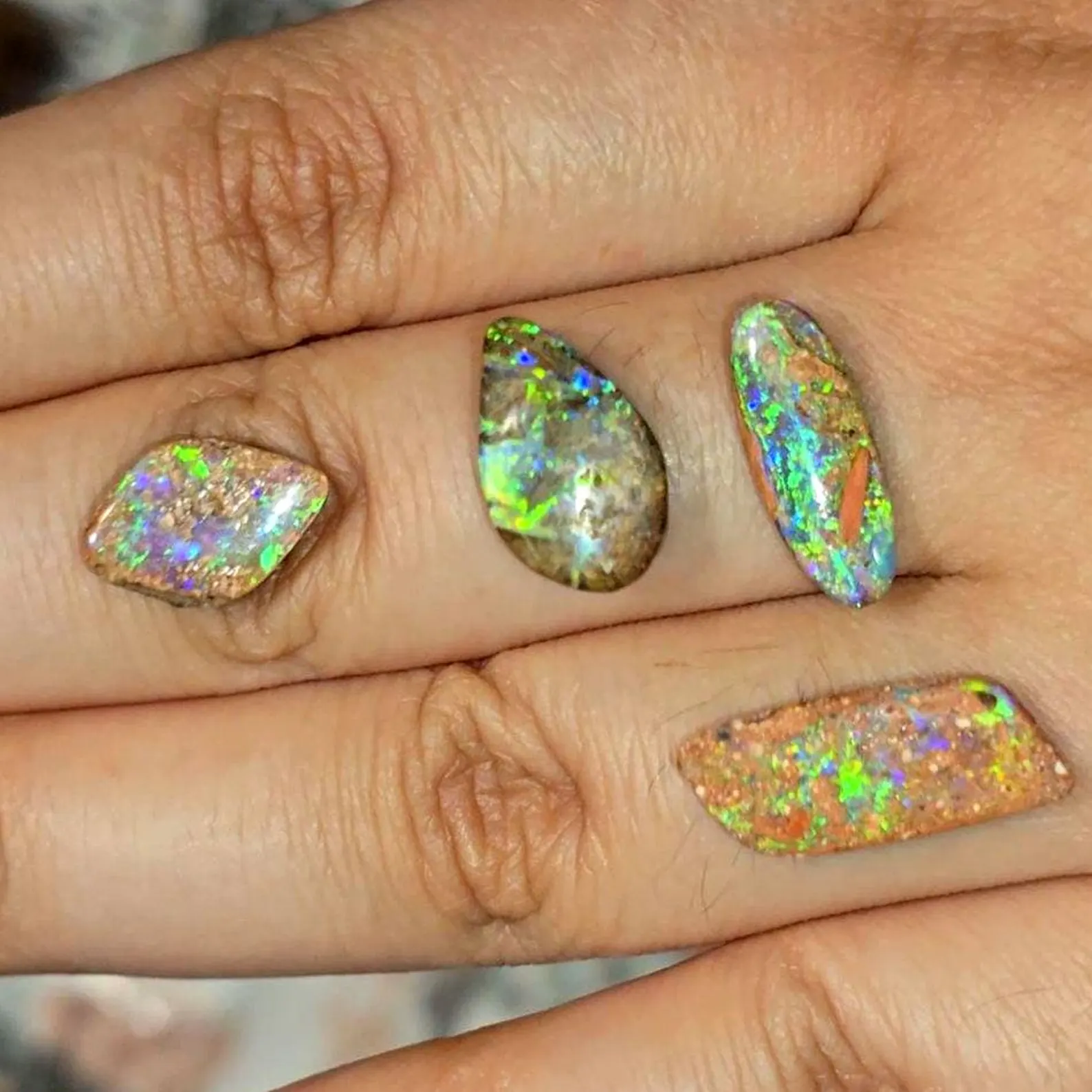 PIPE BOULDERS, TEAL, PURPLE, CUSTOM Natural Australian Boulder Opal Ring Silver thumbnail 19