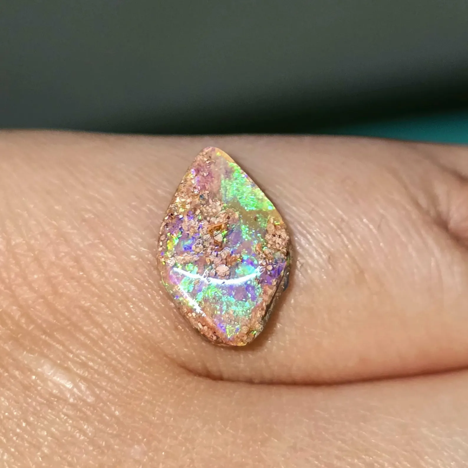 PIPE BOULDERS, TEAL, PURPLE, CUSTOM Natural Australian Boulder Opal Ring Silver thumbnail 7