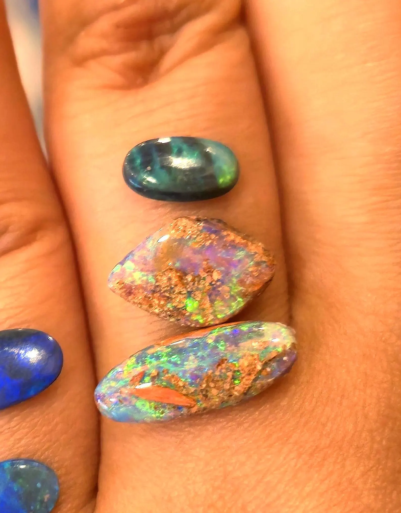 PIPE BOULDERS, TEAL, PURPLE, CUSTOM Natural Australian Boulder Opal Ring Silver thumbnail 9
