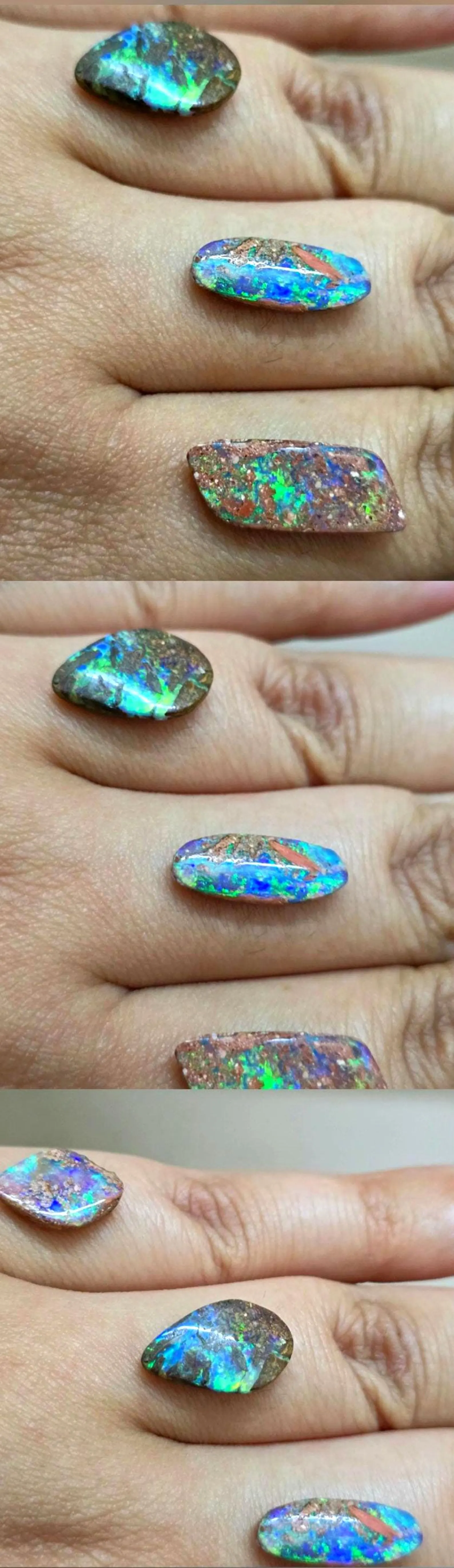 PIPE BOULDERS, TEAL, PURPLE, CUSTOM Natural Australian Boulder Opal Ring Silver thumbnail 20