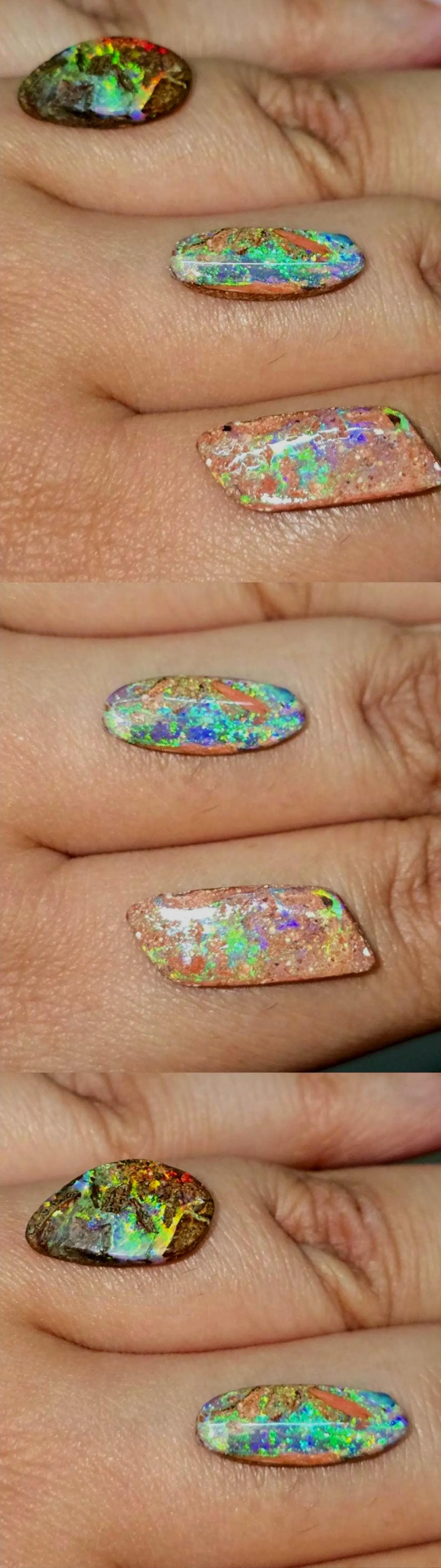 PIPE BOULDERS, TEAL, PURPLE, CUSTOM Natural Australian Boulder Opal Ring Silver thumbnail 4