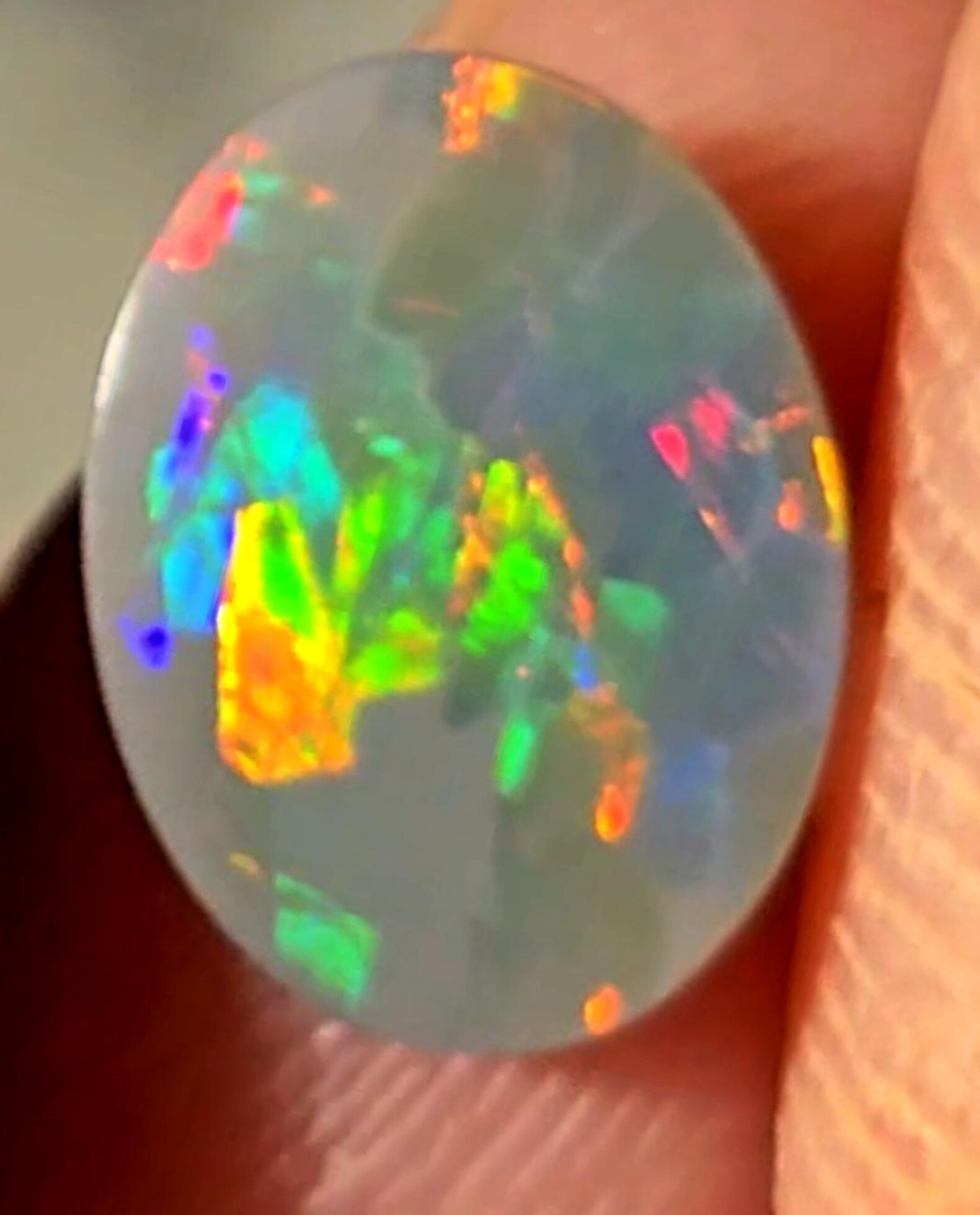 NEON RAINBOW - CUSTOM Natural Australian Opal Ring thumbnail 5