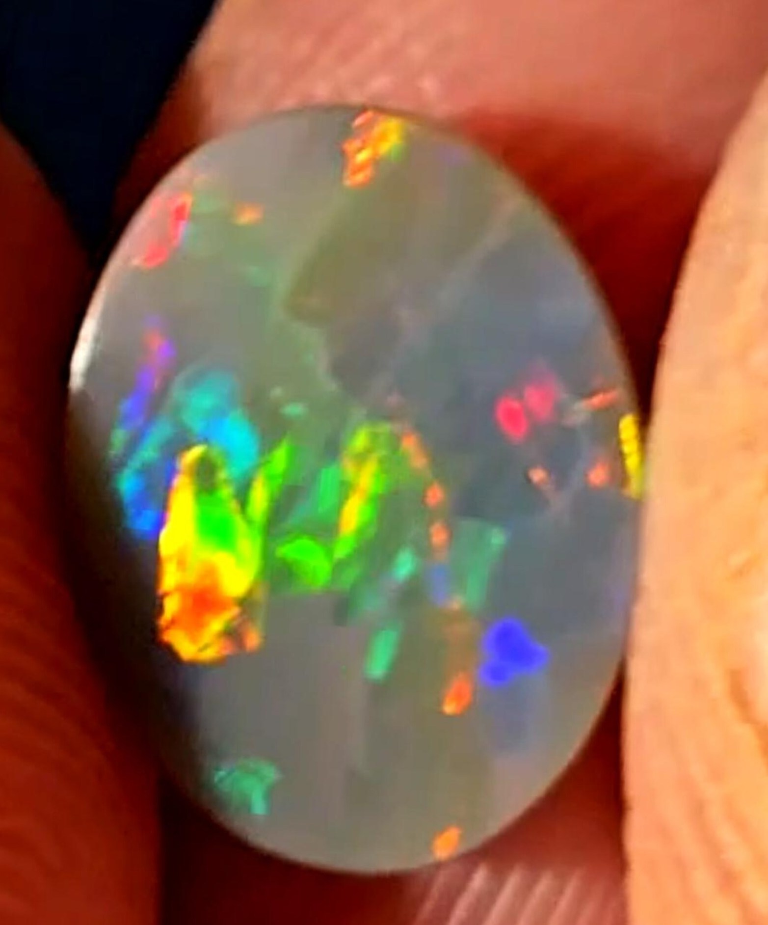 NEON RAINBOW - CUSTOM Natural Australian Opal Ring thumbnail 3