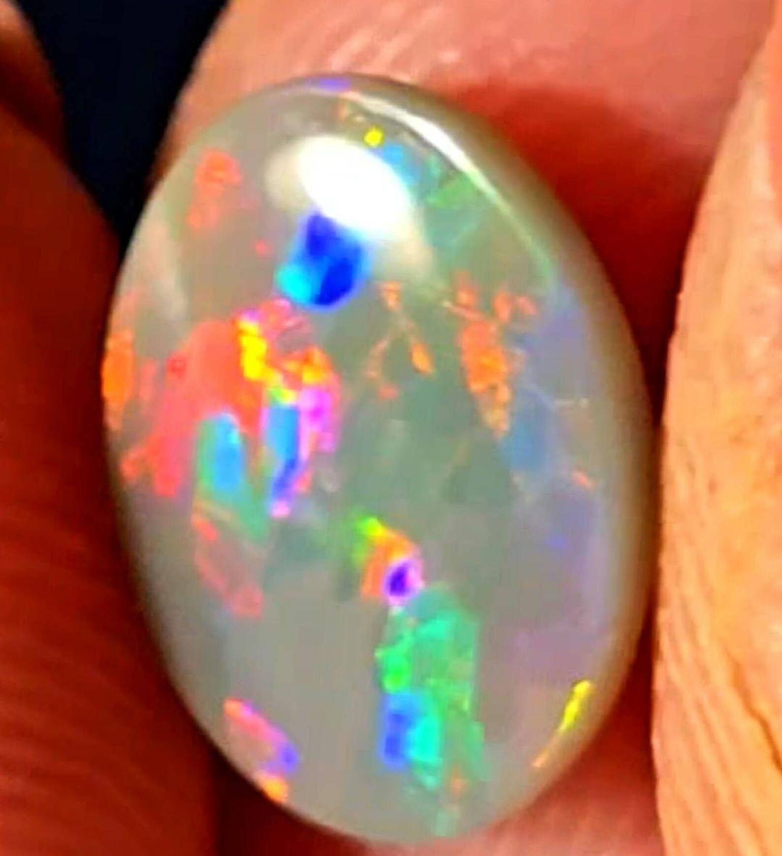 NEON RAINBOW - CUSTOM Natural Australian Opal Ring thumbnail 4