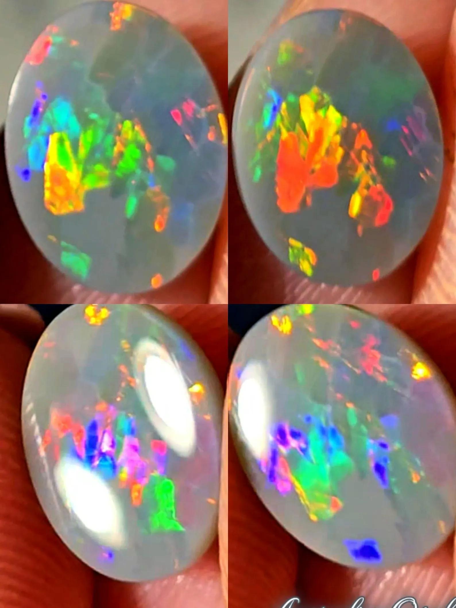 NEON RAINBOW - CUSTOM Natural Australian Opal Ring