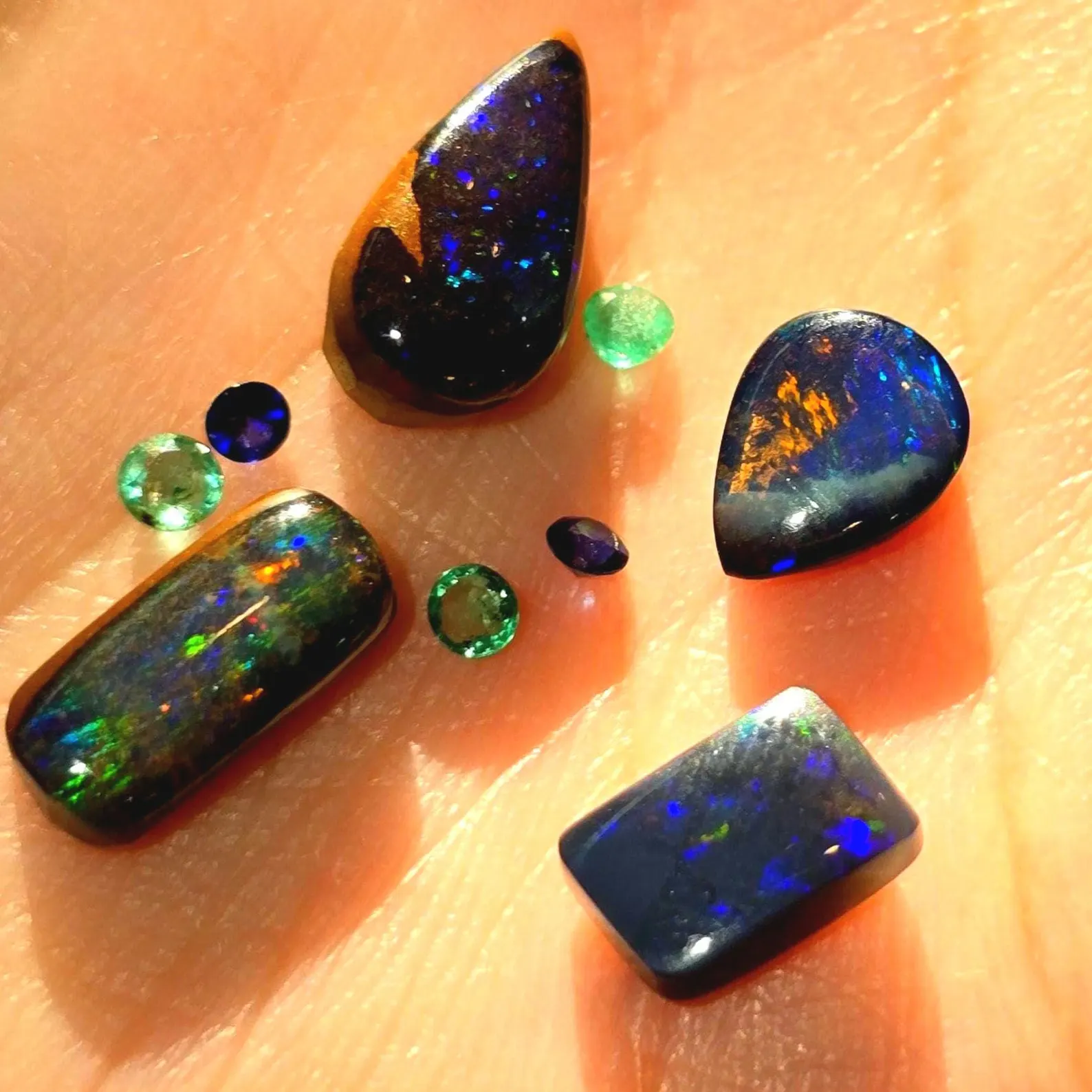Boulder Opals Custom Natural Australian Opal Ring, 