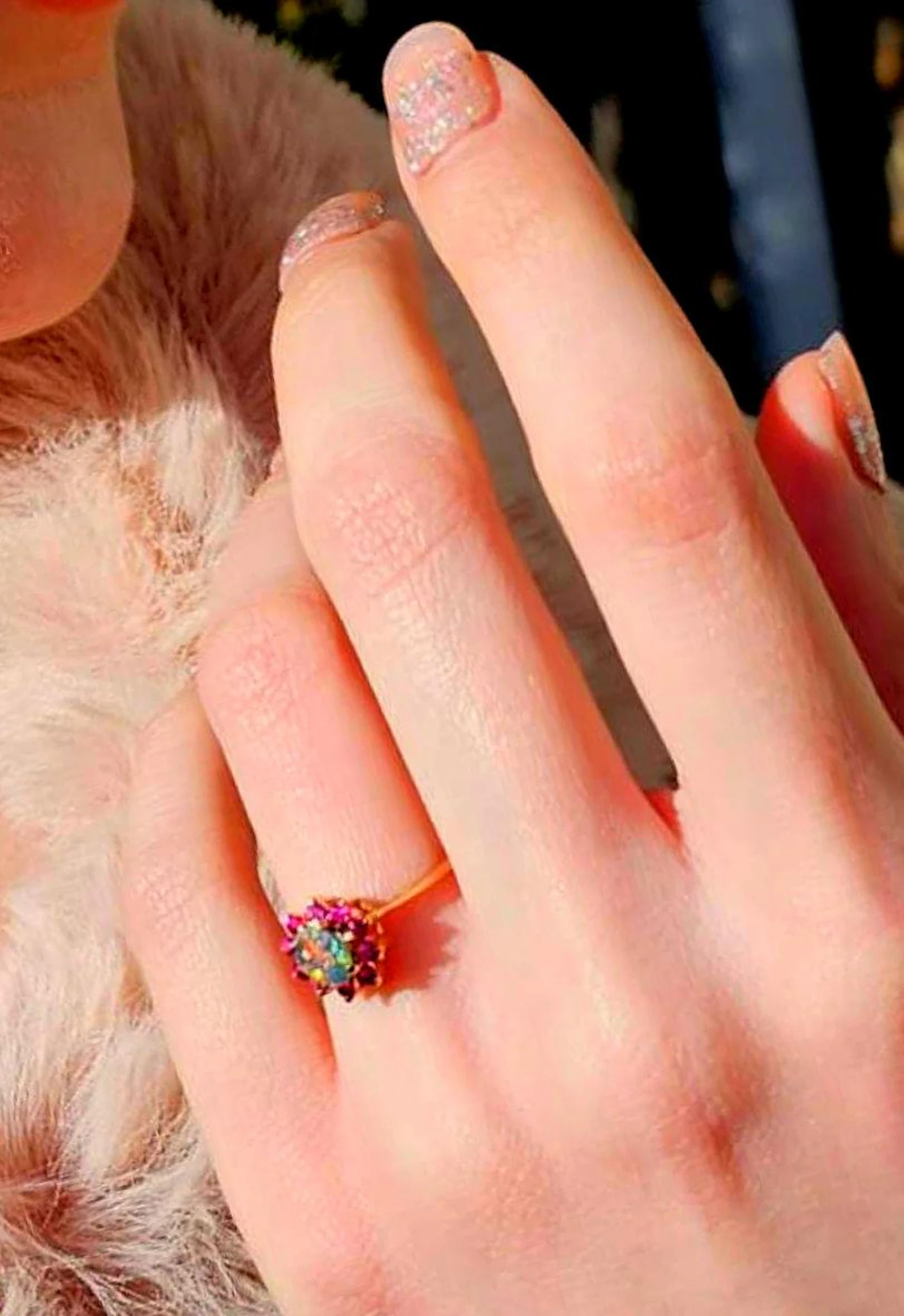 Ruby Lush Life - Solid 10k Gold Natural Australian Opal Ring Size 5 thumbnail 2