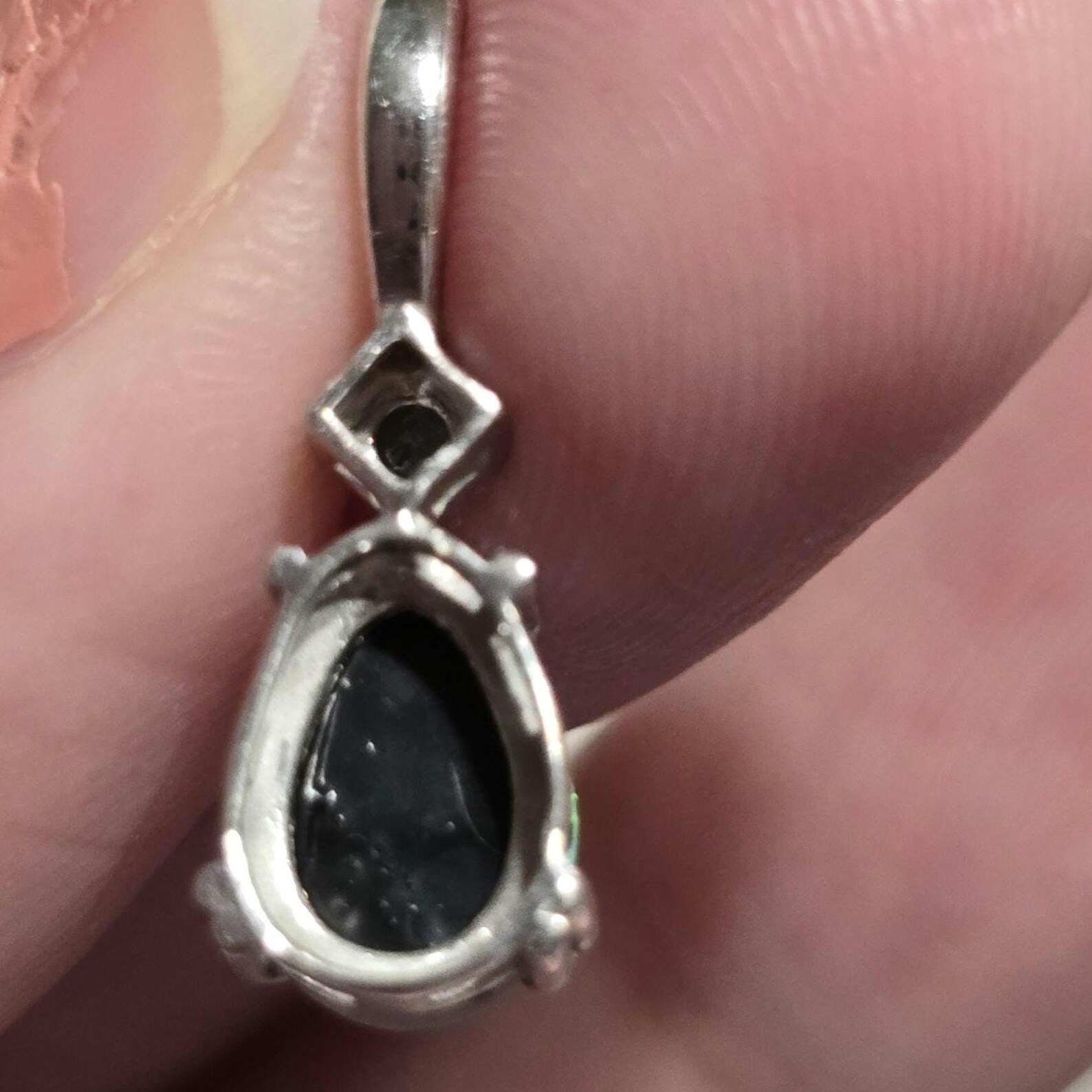 Natural Australian Opal Emerald, Pendant 925 silver thumbnail 12