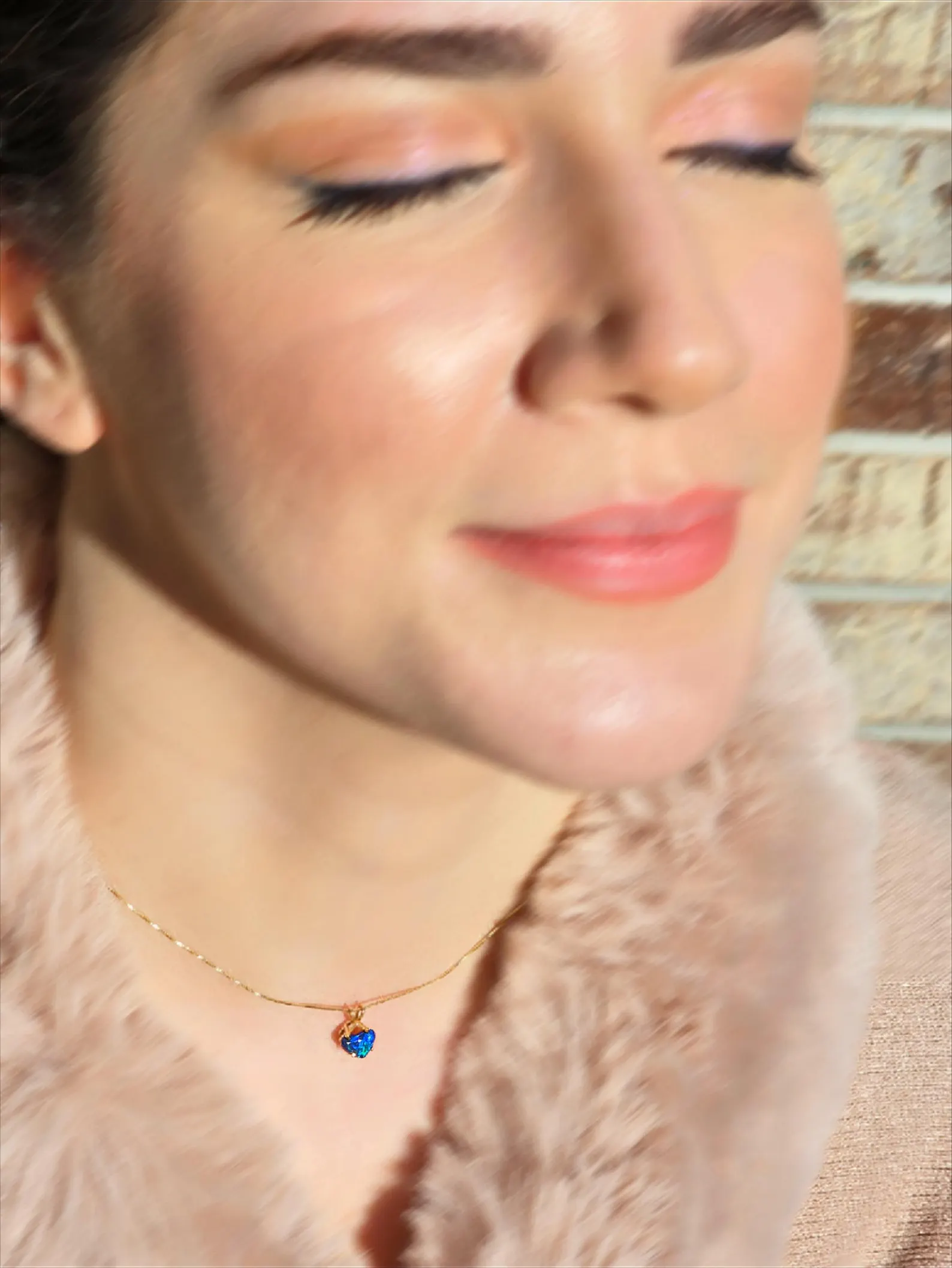 Electric Heart - Solid 10k Gold  Genuine Black Opal Heart Pendant  thumbnail 12