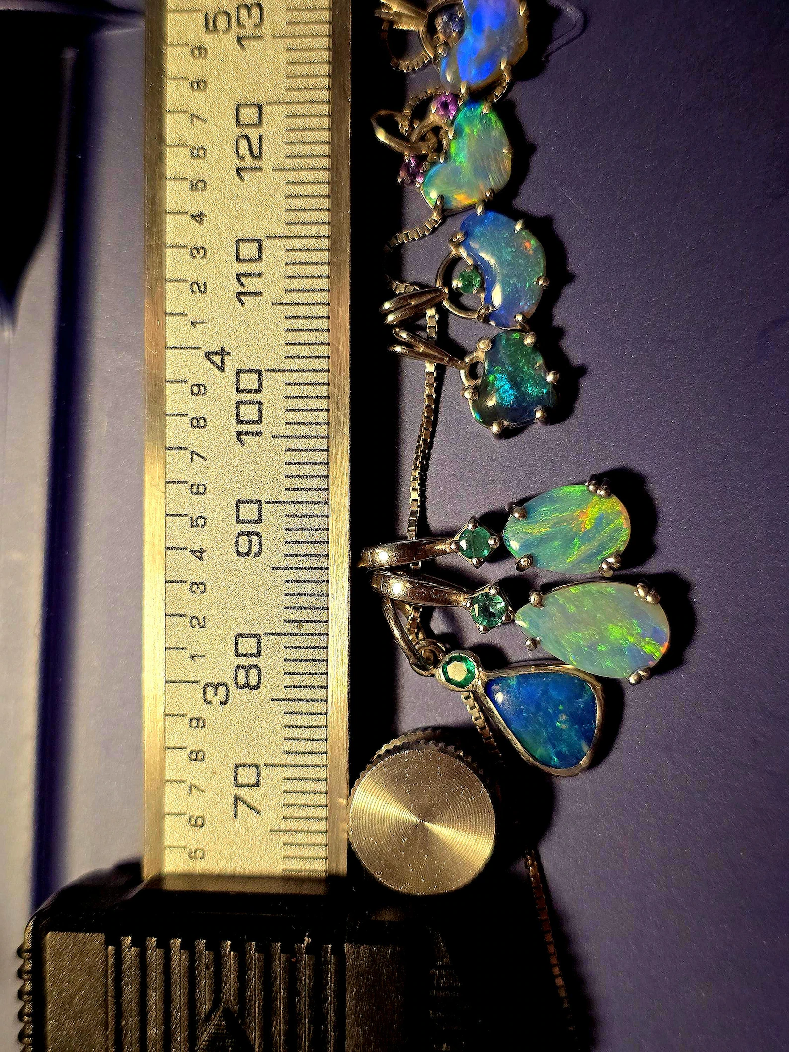 Teal charm - Natural Australian Opal Pendant 925 silver, Natural Emerald  thumbnail 10