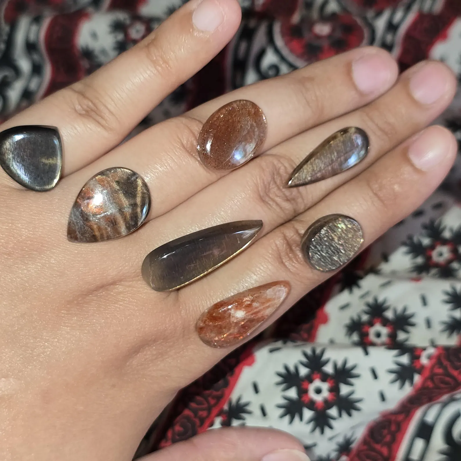 CUSTOMS 2 - Purple Haze Sunstone Lattice Ring Necklace - Black gold pears thumbnail 19