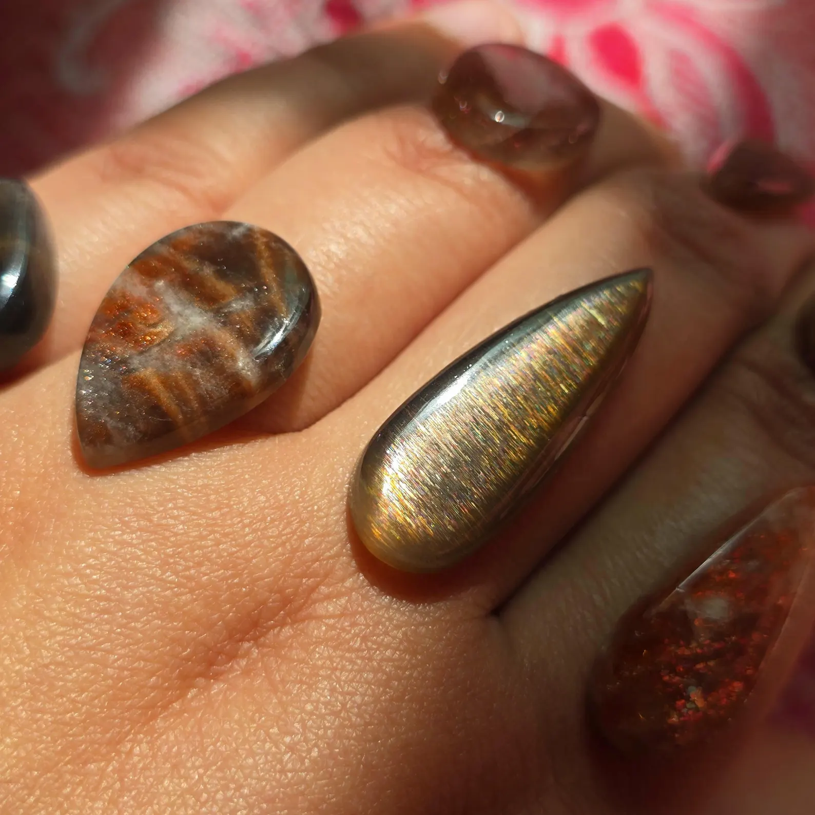 CUSTOMS 2 - Purple Haze Sunstone Lattice Ring Necklace - Black gold pears thumbnail 22