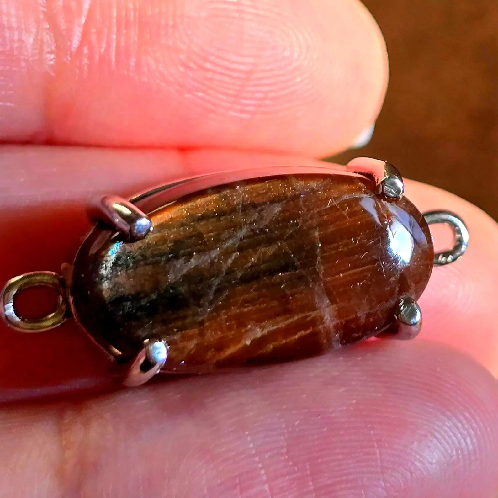 Holographic Purple Haze Sunstone Lattice Pendant 925 Silver thumbnail 5