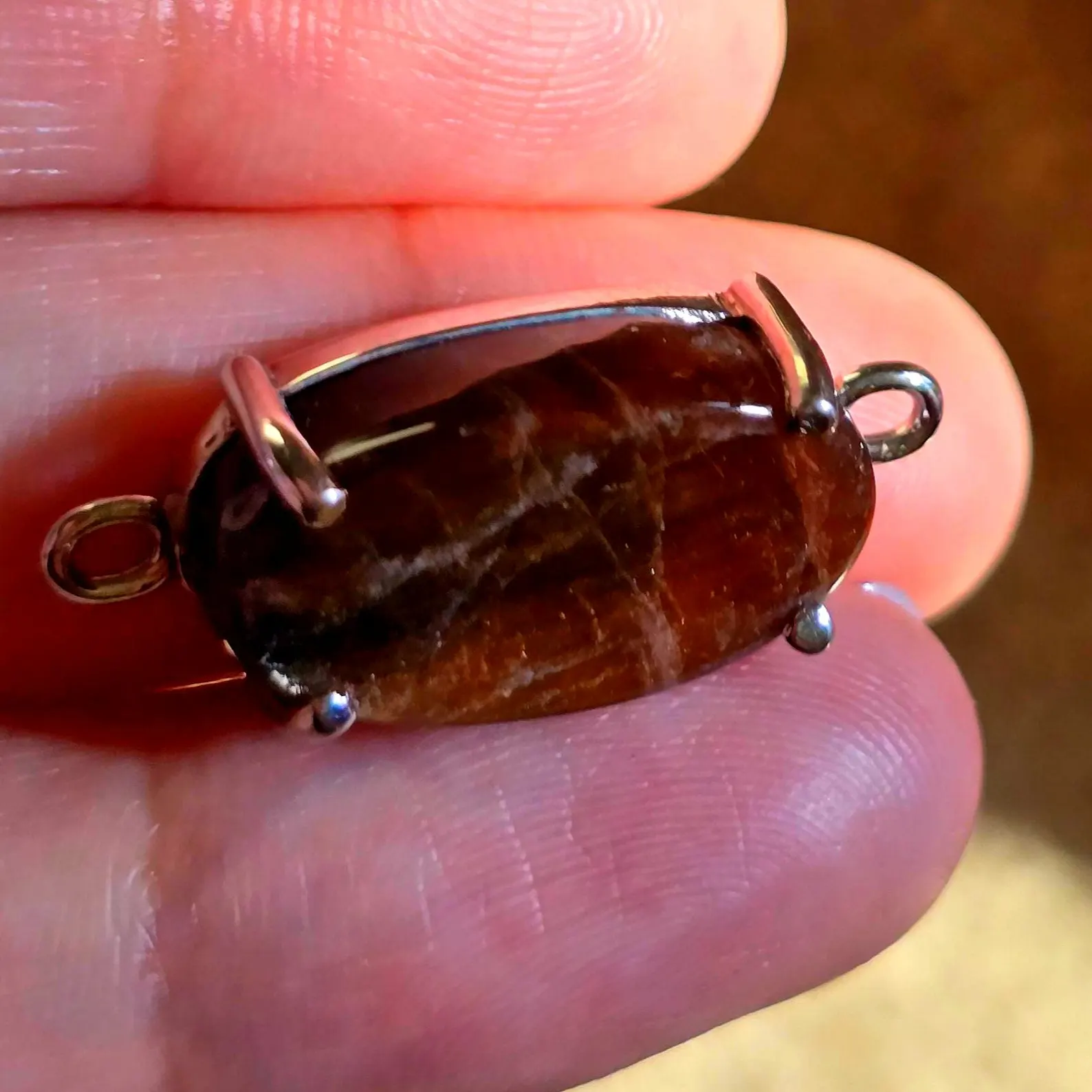 Holographic Purple Haze Sunstone Lattice Pendant 925 Silver thumbnail 8