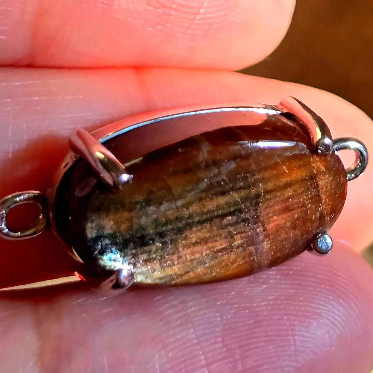 Holographic Purple Haze Sunstone Lattice Pendant 925 Silver thumbnail 12