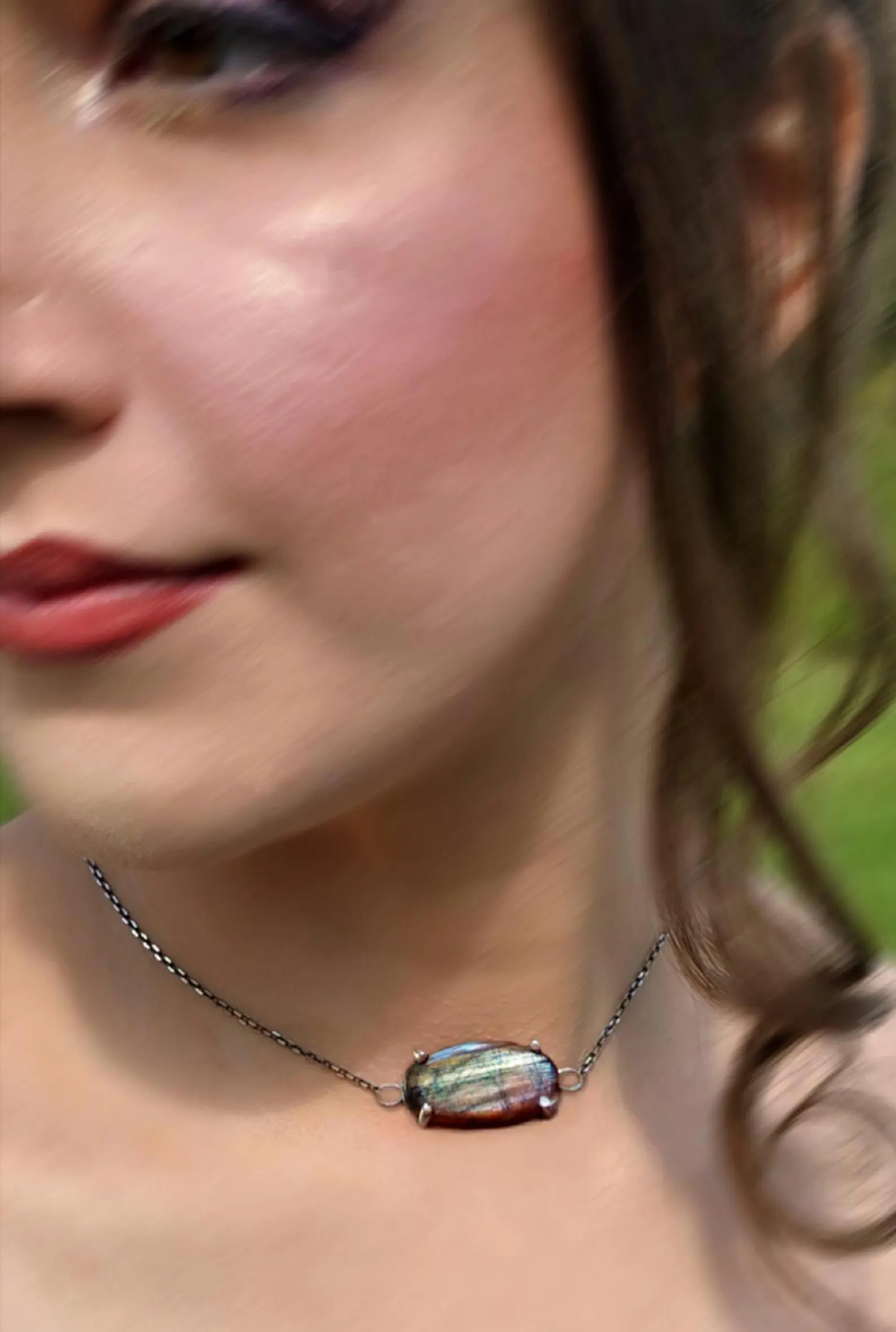 Holographic Purple Haze Sunstone Lattice Pendant 925 Silver thumbnail 15