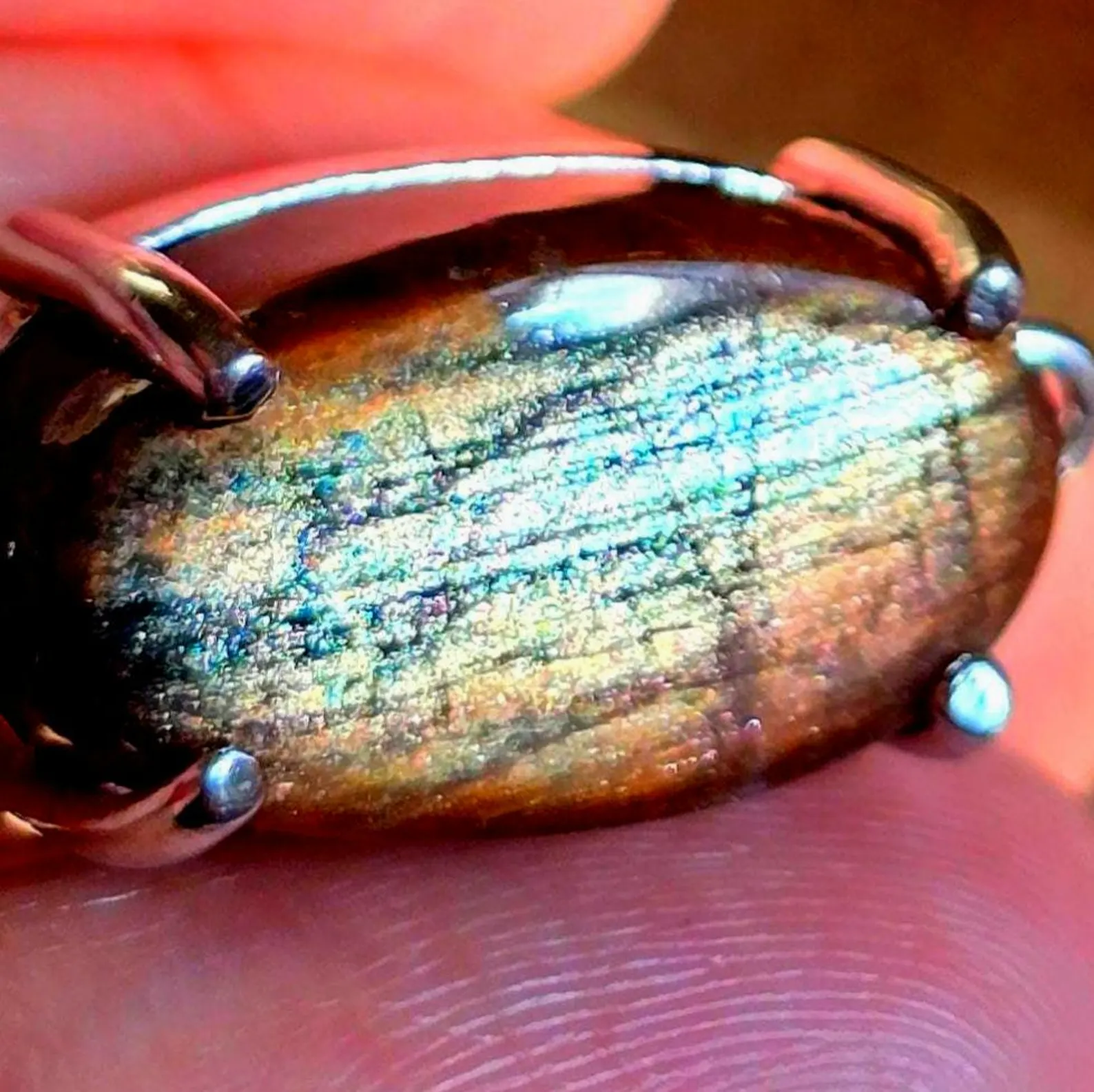 Holographic Purple Haze Sunstone Lattice Pendant 925 Silver thumbnail 17