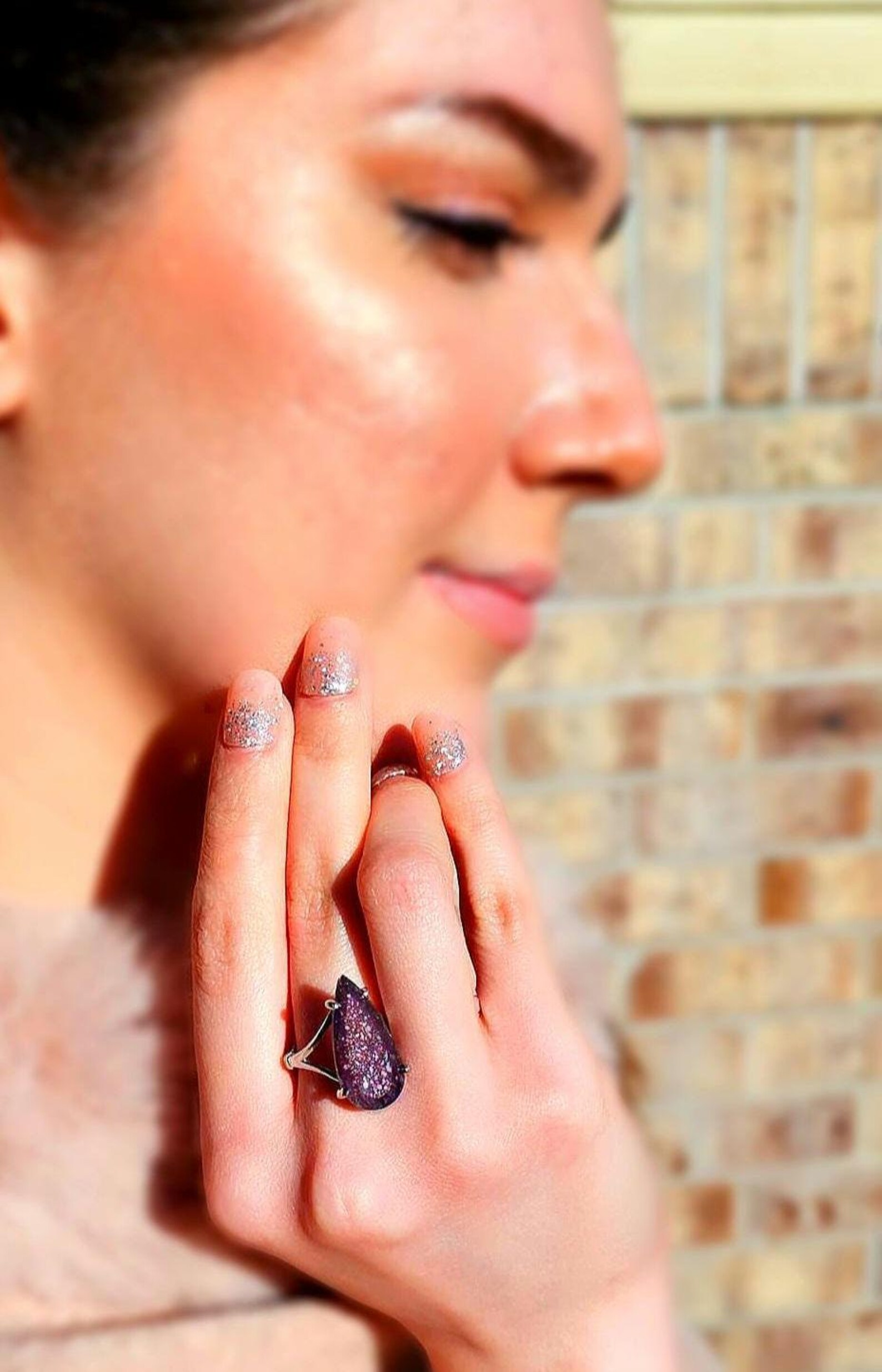 GALACTIC GODDESS - CUSTOM Bloodshot Iolite Ring PURPLE