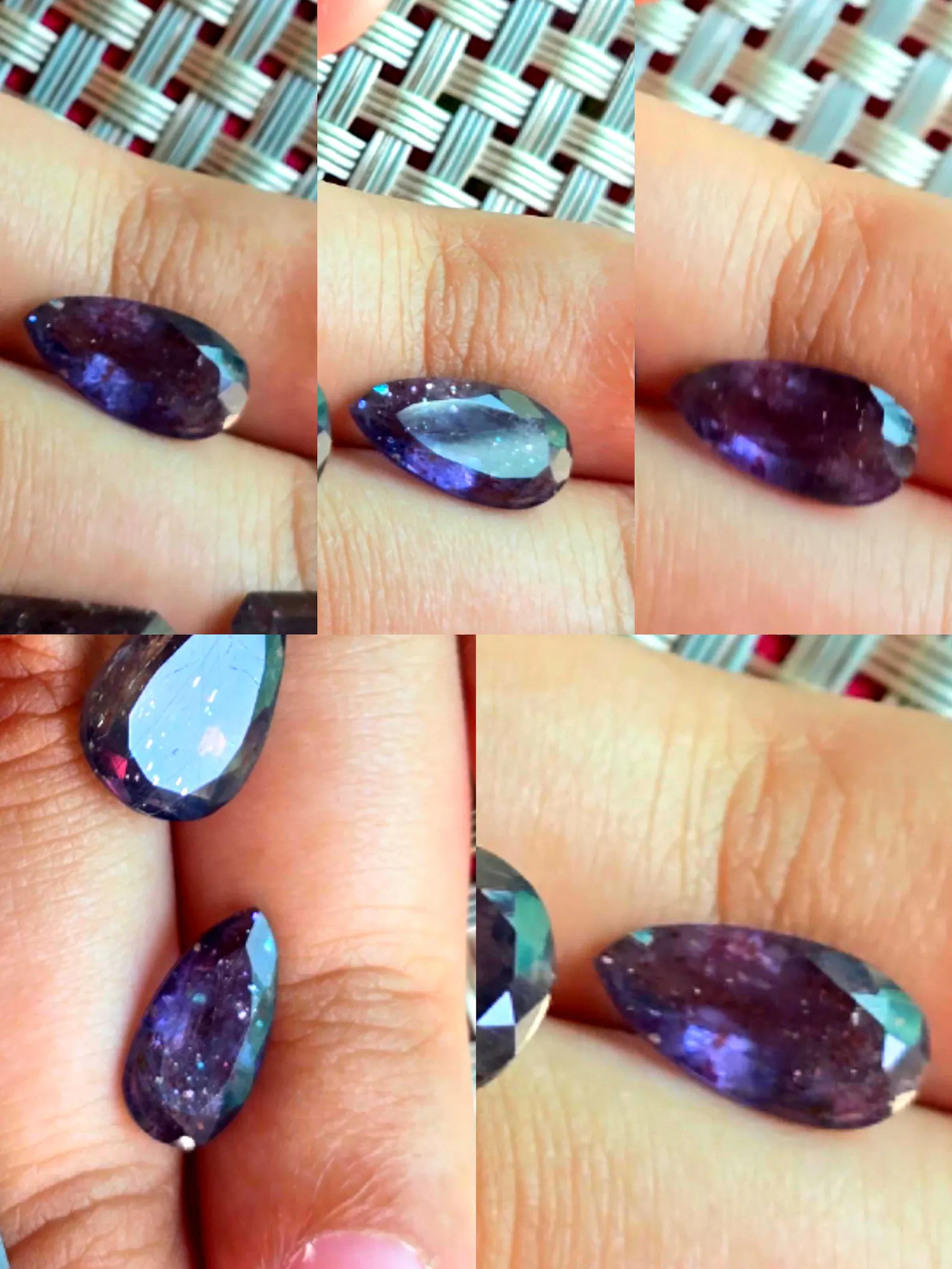 GALACTIC  GODDESS - CUSTOM Bloodshot Iolite Ring  PURPLE thumbnail 3