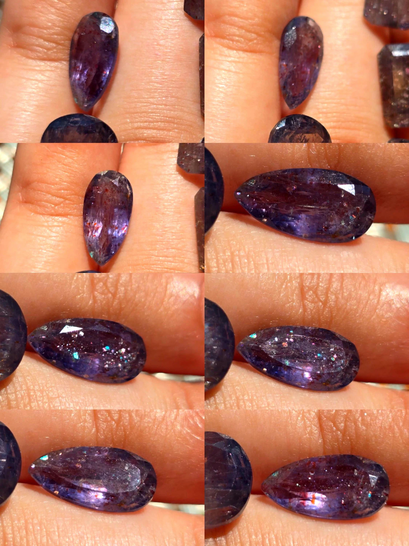 GALACTIC  GODDESS - CUSTOM Bloodshot Iolite Ring  PURPLE thumbnail 4