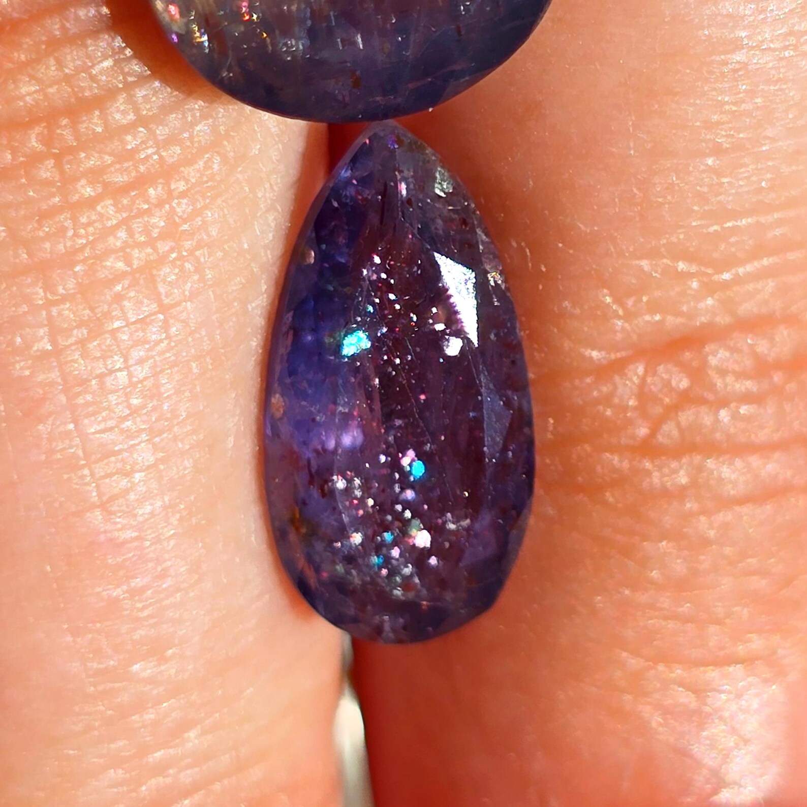 GALACTIC  GODDESS - CUSTOM Bloodshot Iolite Ring  PURPLE thumbnail 5