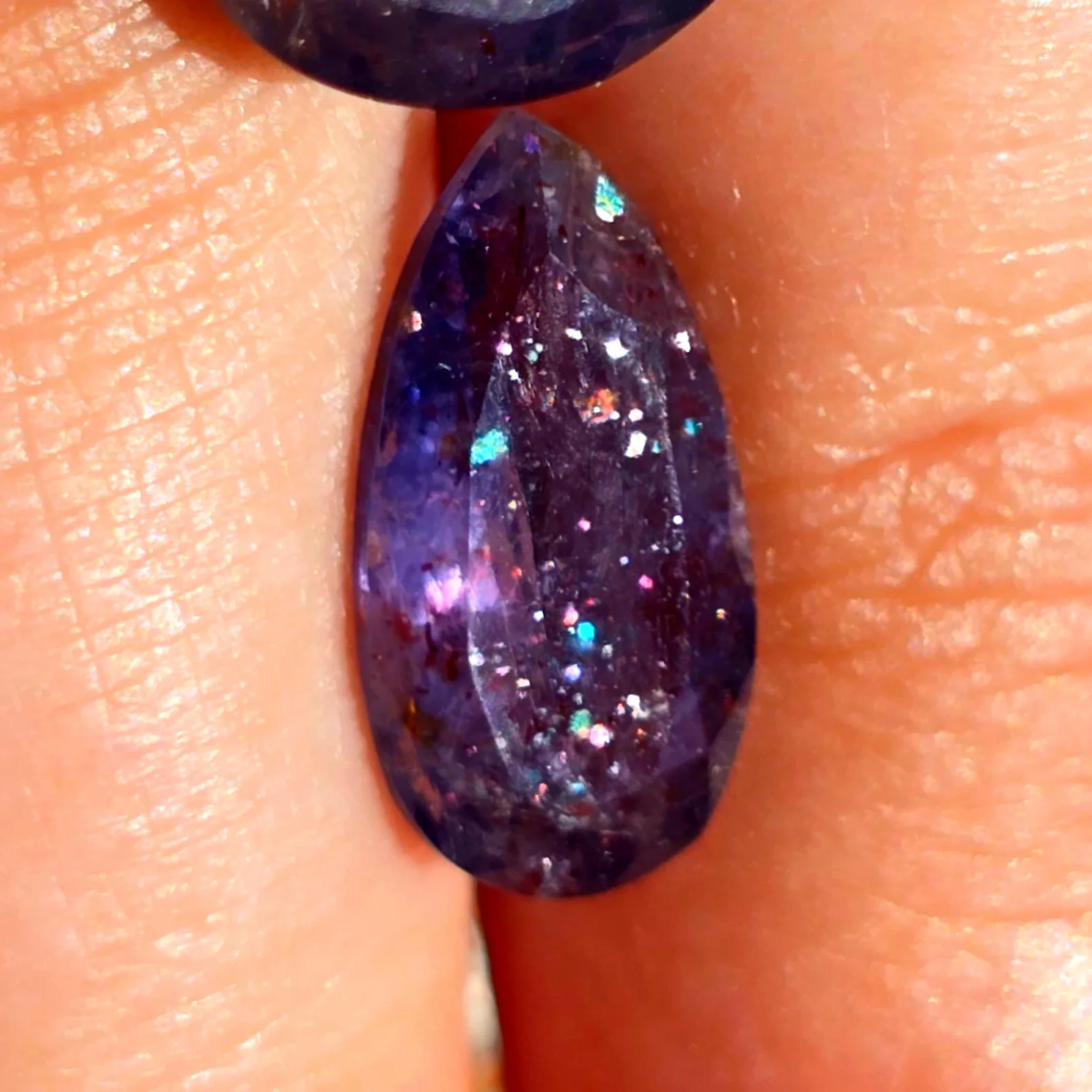 GALACTIC  GODDESS - CUSTOM Bloodshot Iolite Ring  PURPLE thumbnail 7
