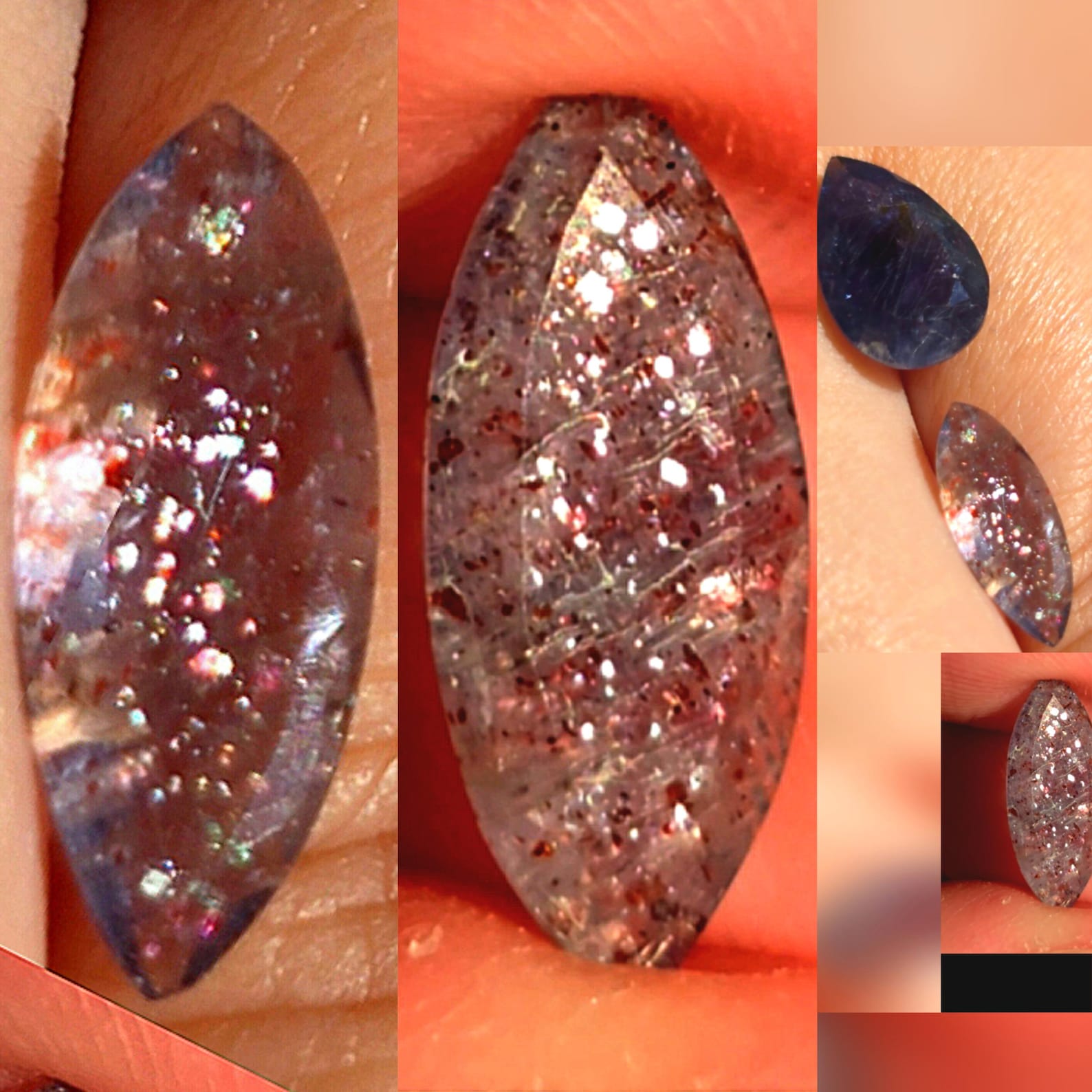 Bloodshot Iolite Ring CUSTOM Iolite Hematite Ring  thumbnail 3