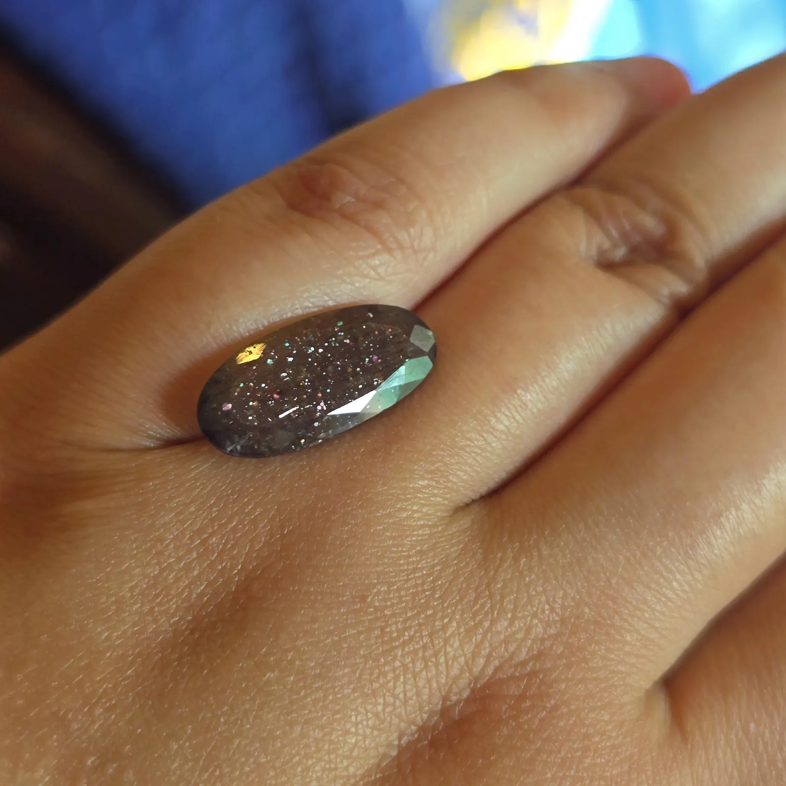 Bloodshot Iolite Ring CUSTOM Iolite Hematite Ring 3 thumbnail 5