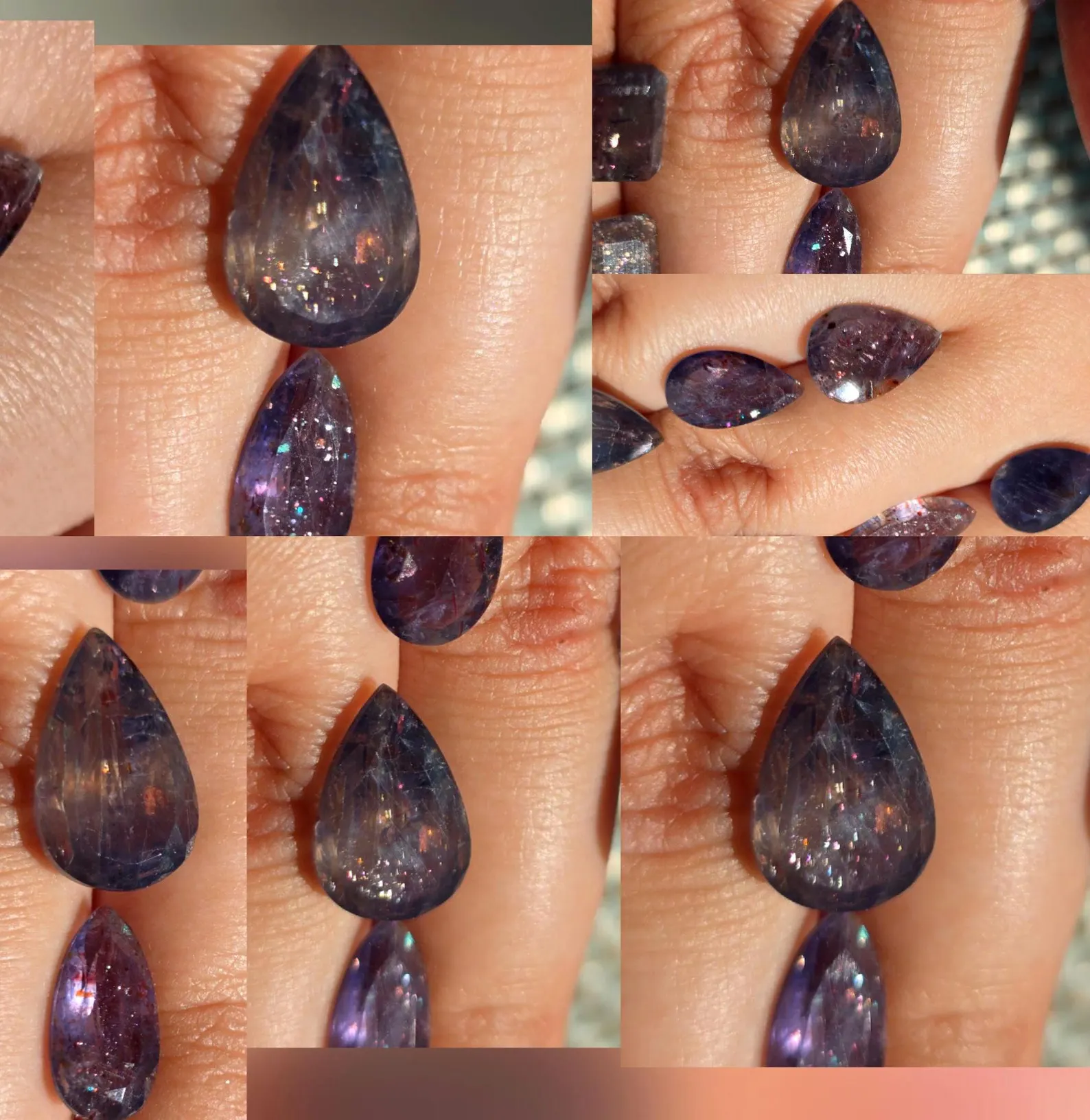 Bloodshot Iolite Ring CUSTOM Iolite Hematite Ring 6 thumbnail 4