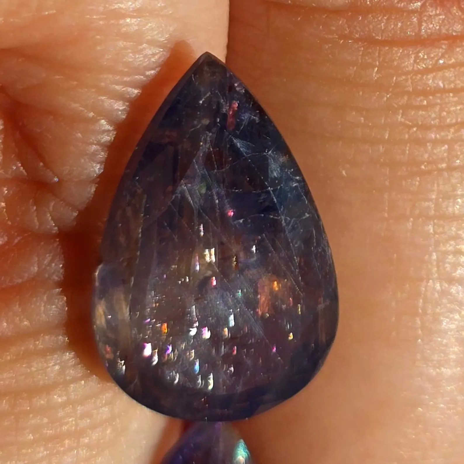 Bloodshot Iolite Ring CUSTOM Iolite Hematite Ring 6 thumbnail 5