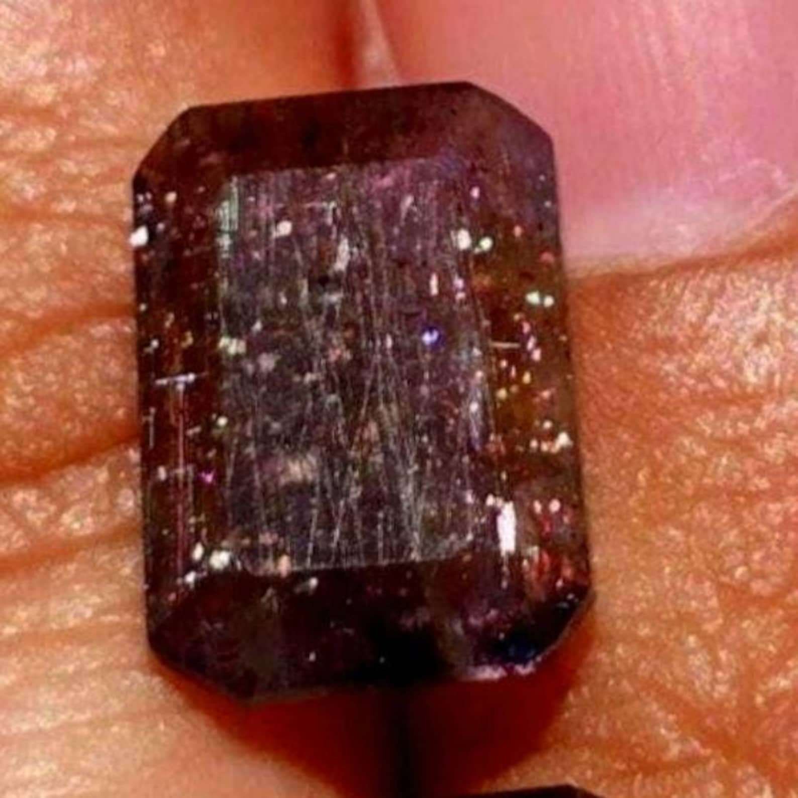 Bloodshot Iolite Ring CUSTOM Iolite Hematite Ring  7 thumbnail 3