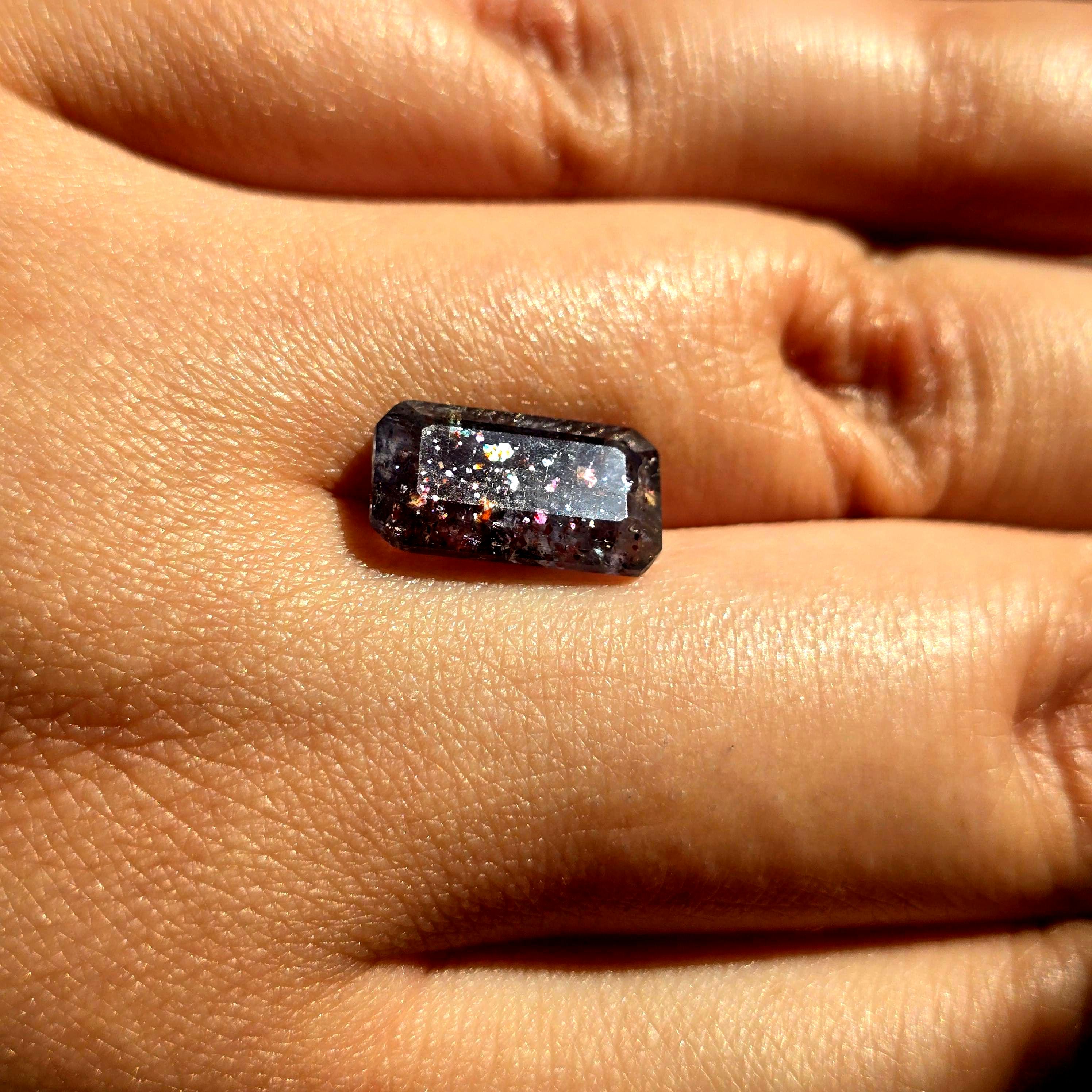 Bloodshot Iolite Ring CUSTOM Iolite Hematite Ring 4 c