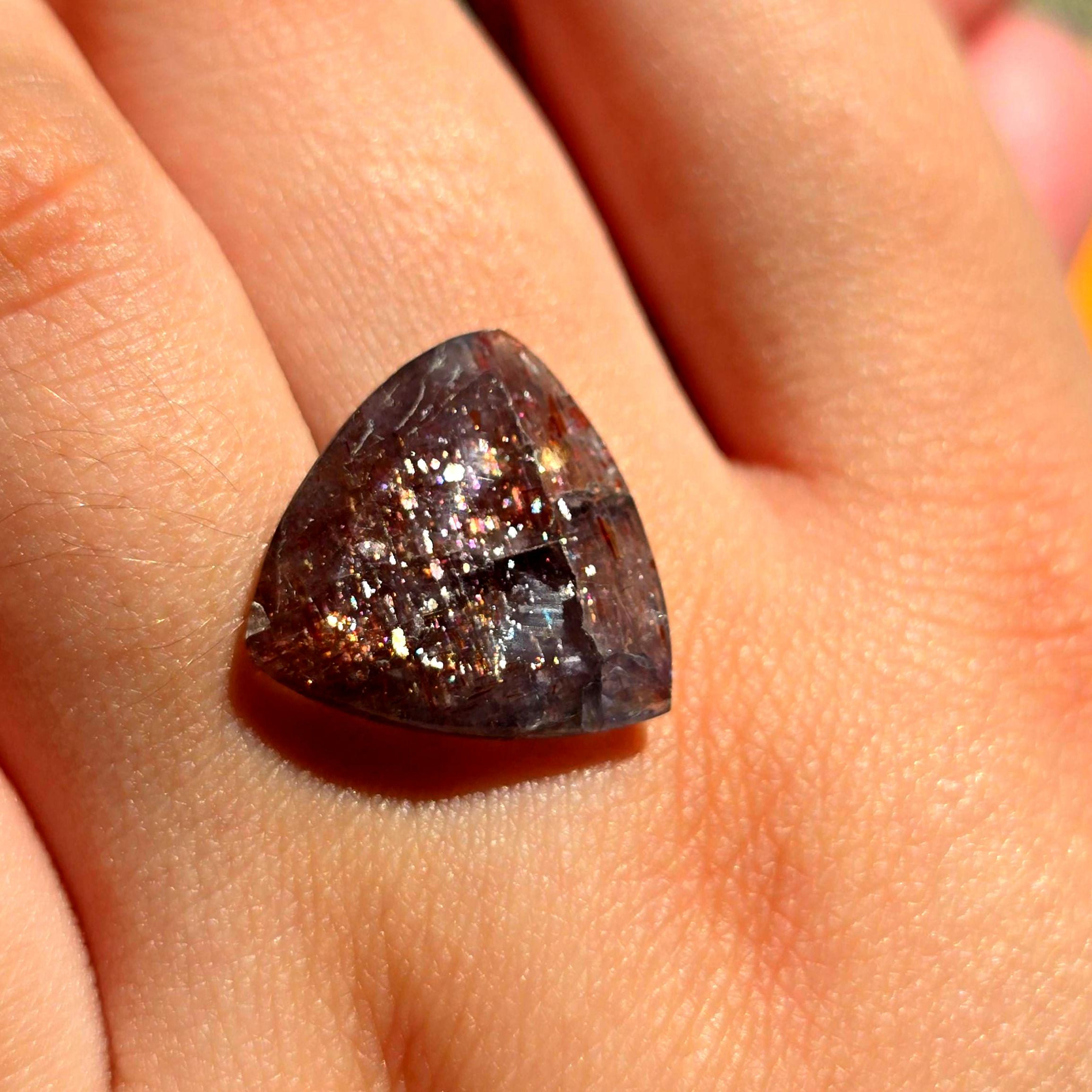 Bloodshot Iolite Ring CUSTOM Iolite Hematite Ring 9