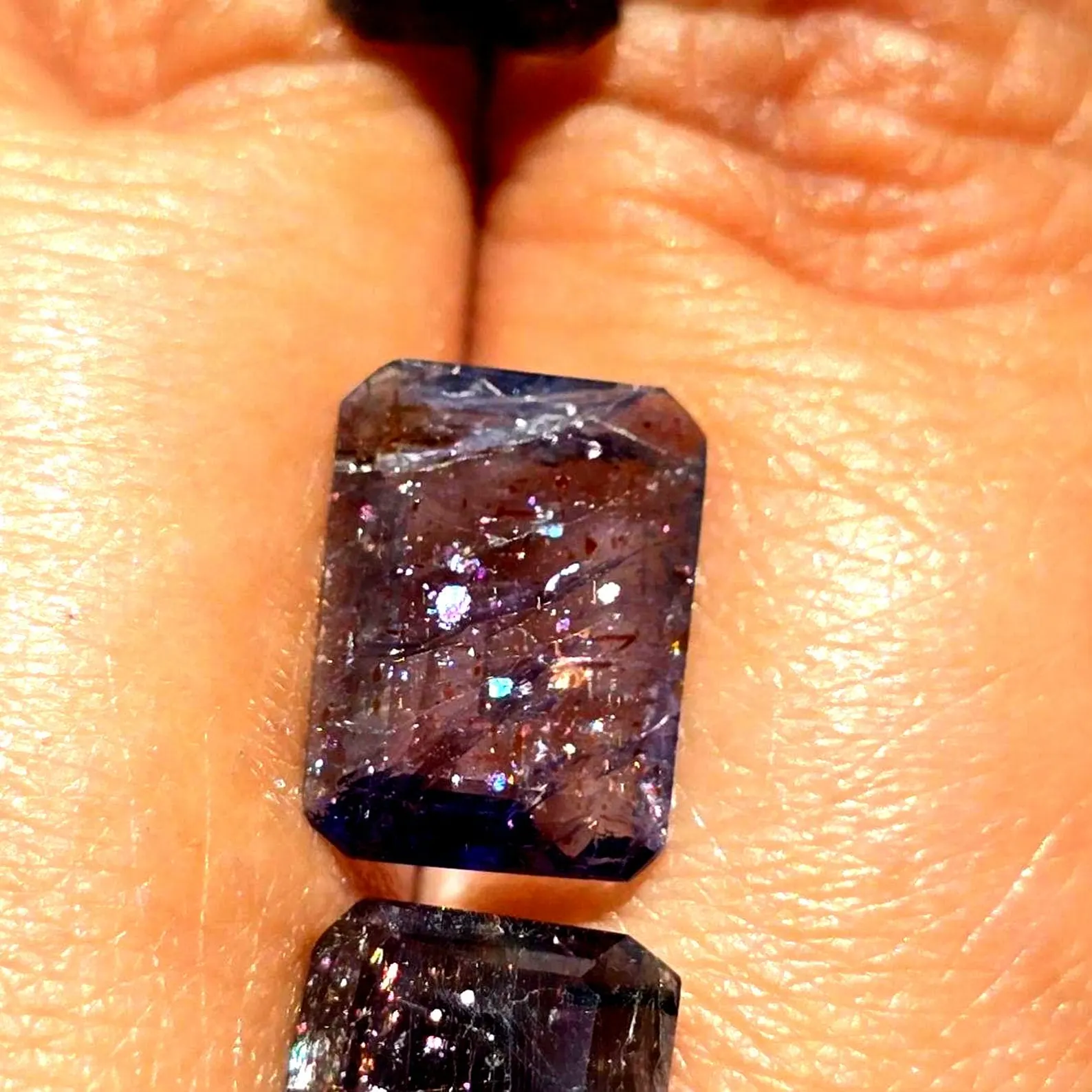 Bloodshot Iolite Ring CUSTOM Iolite Hematite Ring  14