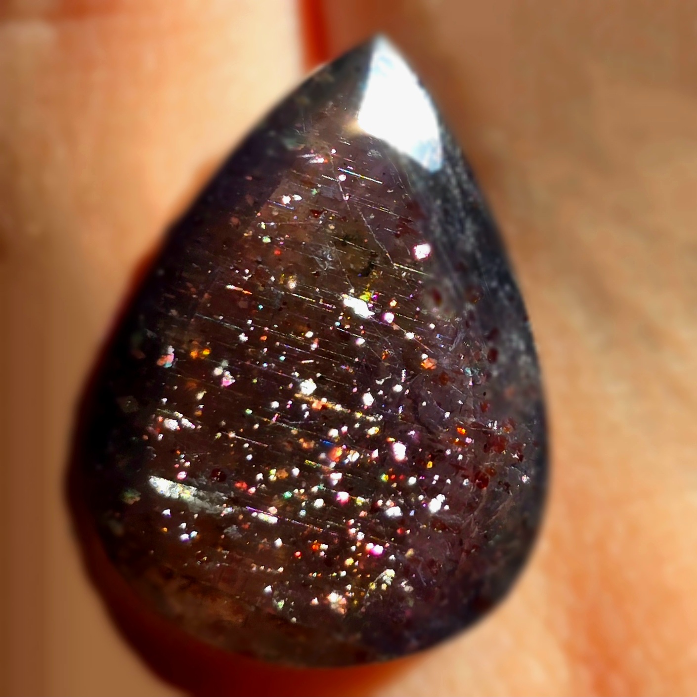 QUEEN BIJOUX - Bloodshot Iolite Ring CUSTOM Iolite Hematite Ring