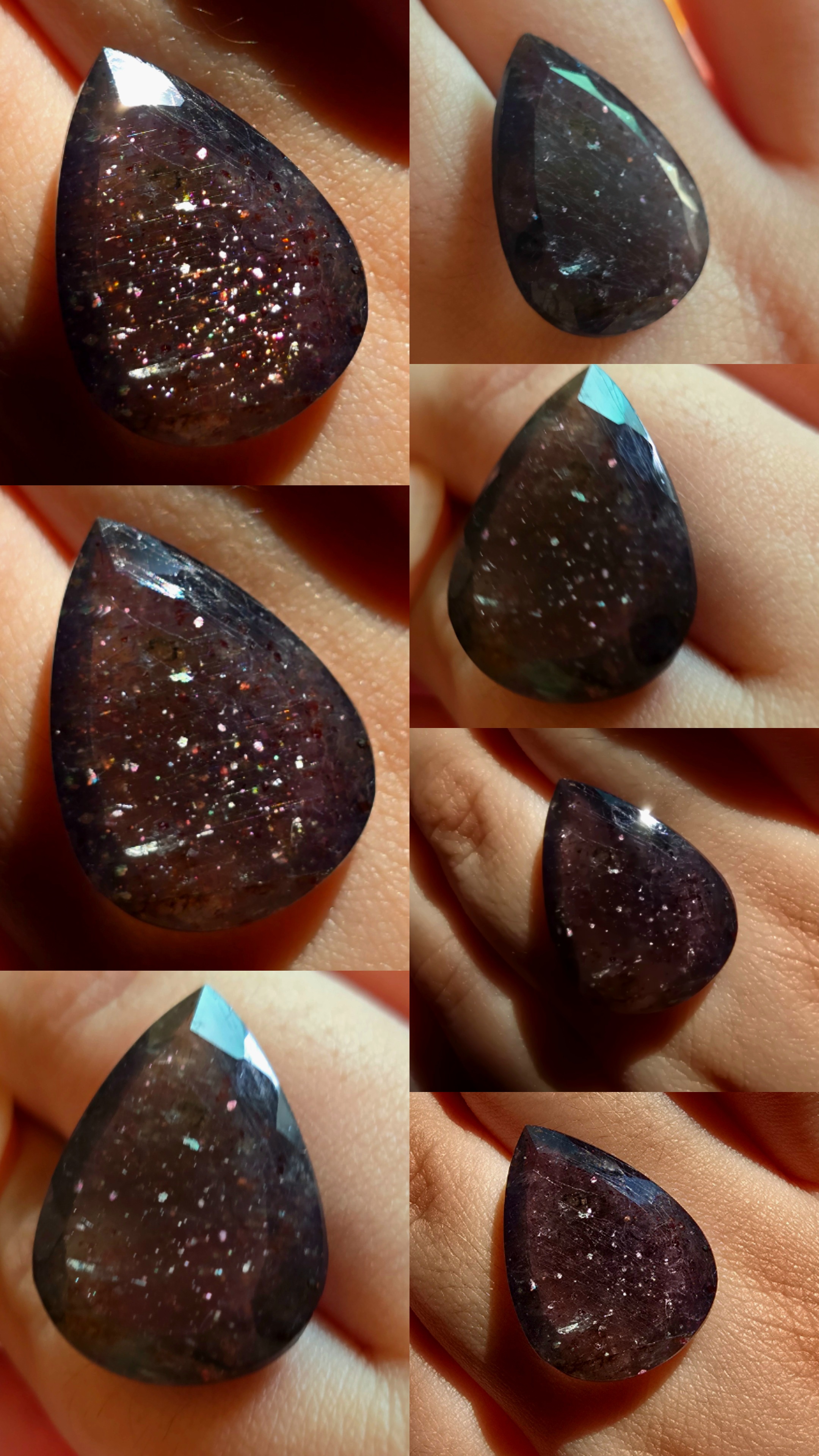 QUEEN BIJOUX - Bloodshot Iolite Ring CUSTOM Iolite Hematite Ring thumbnail 4