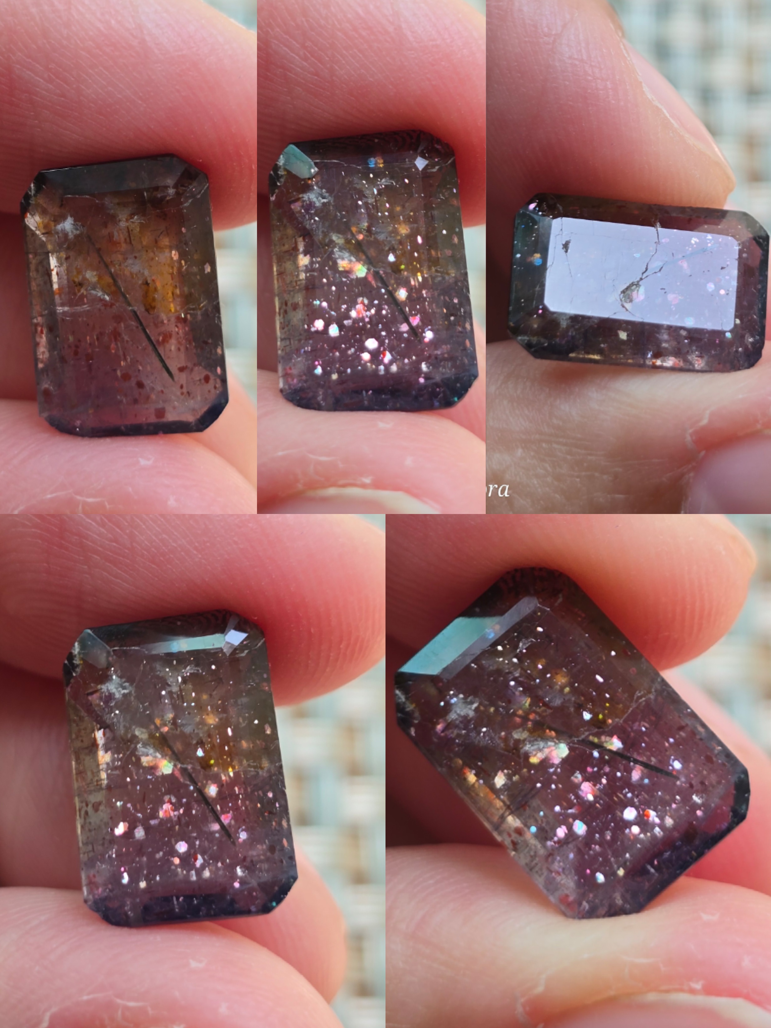 Galaxy custom ring - Bloodshot Iolite Ring CUSTOM Iolite Hematite Ring thumbnail 3