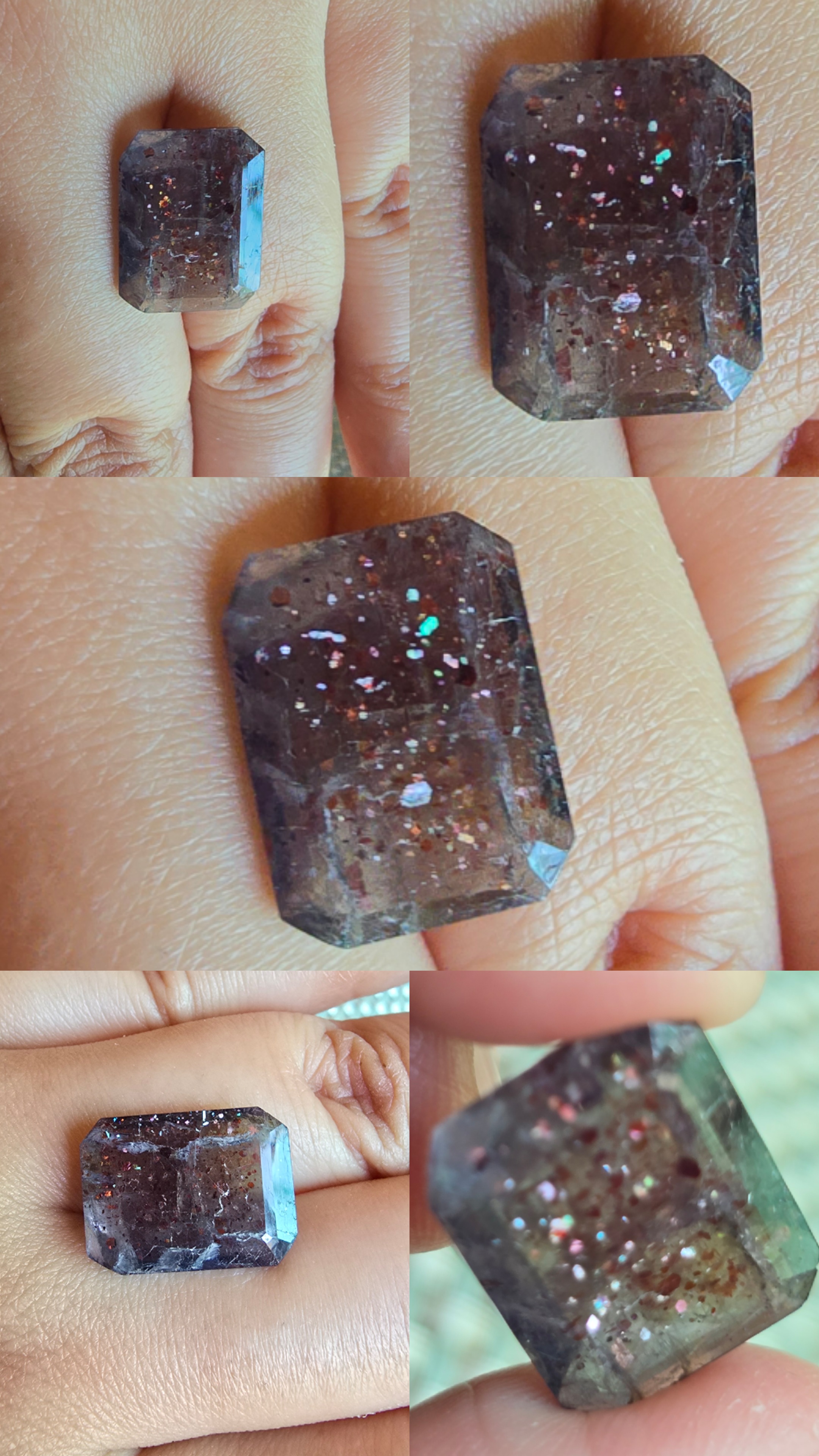 Mighty - Bloodshot Iolite Ring CUSTOM Iolite Hematite thumbnail 3
