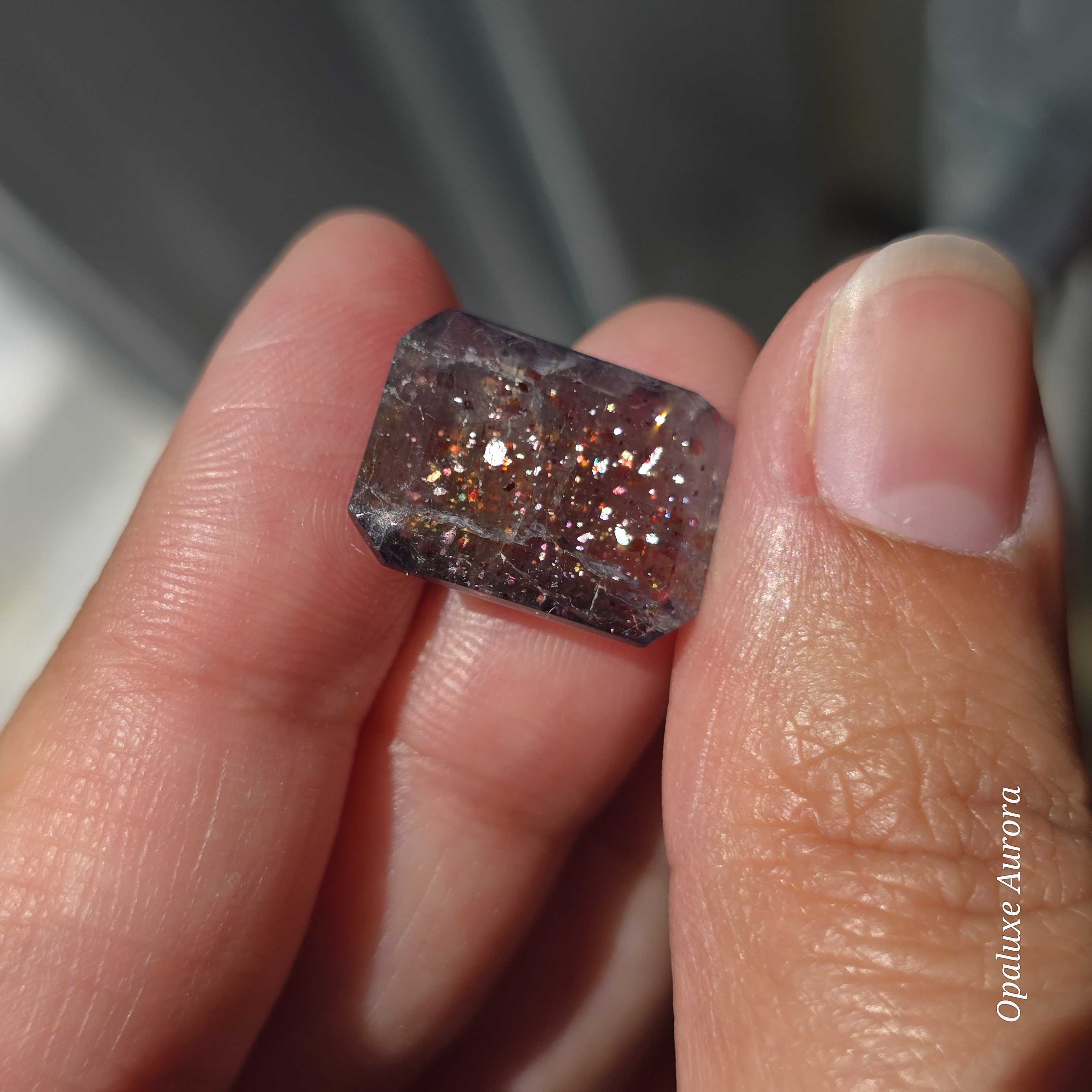 Mighty - Bloodshot Iolite Ring CUSTOM Iolite Hematite thumbnail 5