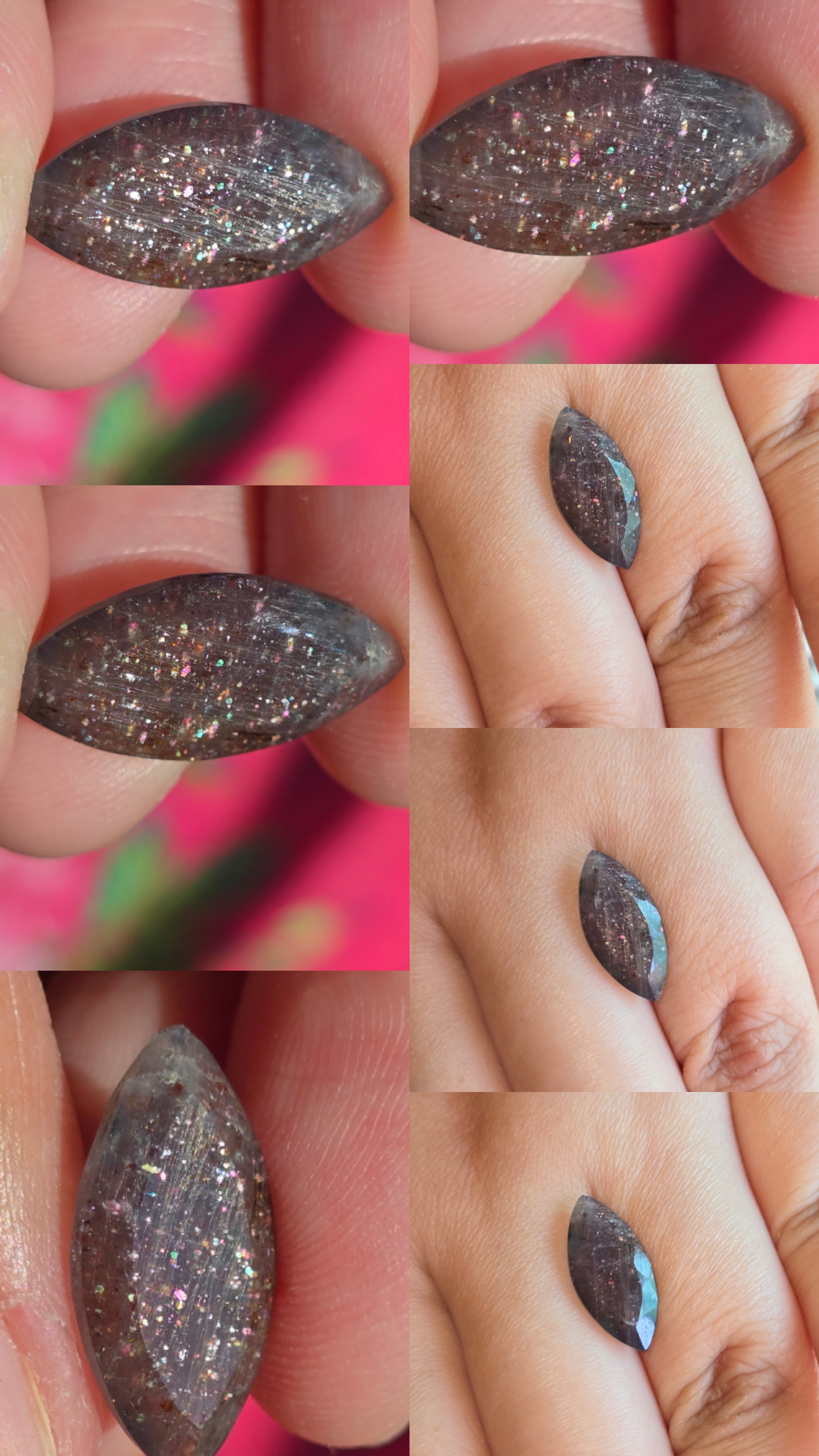Marquise babe - Bloodshot Iolite Ring CUSTOM Iolite Hematite  thumbnail 3