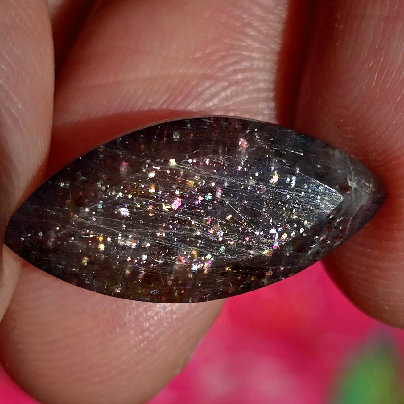 Marquise babe - Bloodshot Iolite Ring CUSTOM Iolite Hematite 