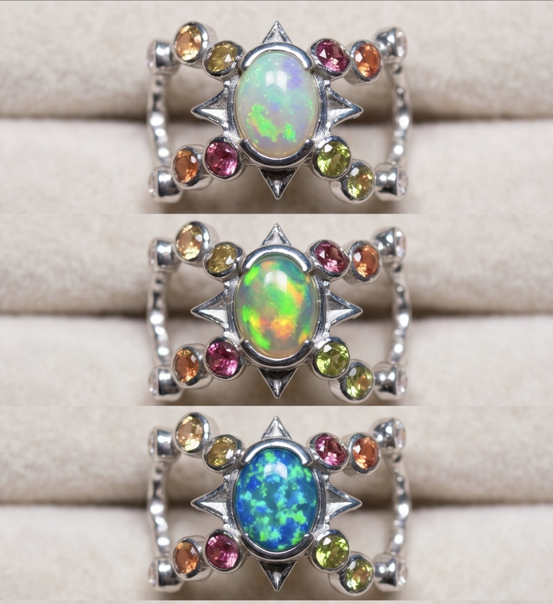 Custom star opal sapphire ring - celestial 