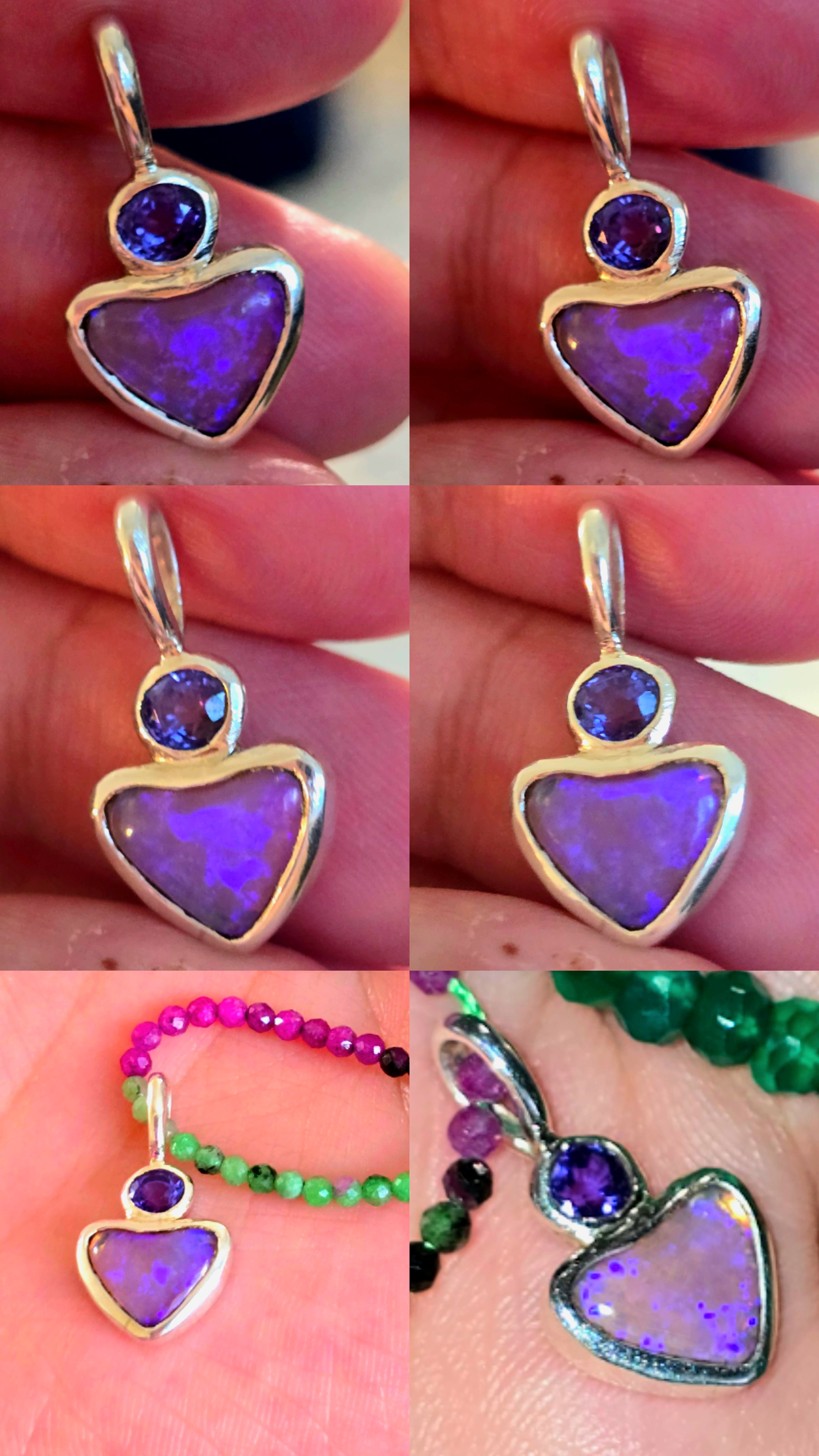 Natural Australian Opal Heart thumbnail 2