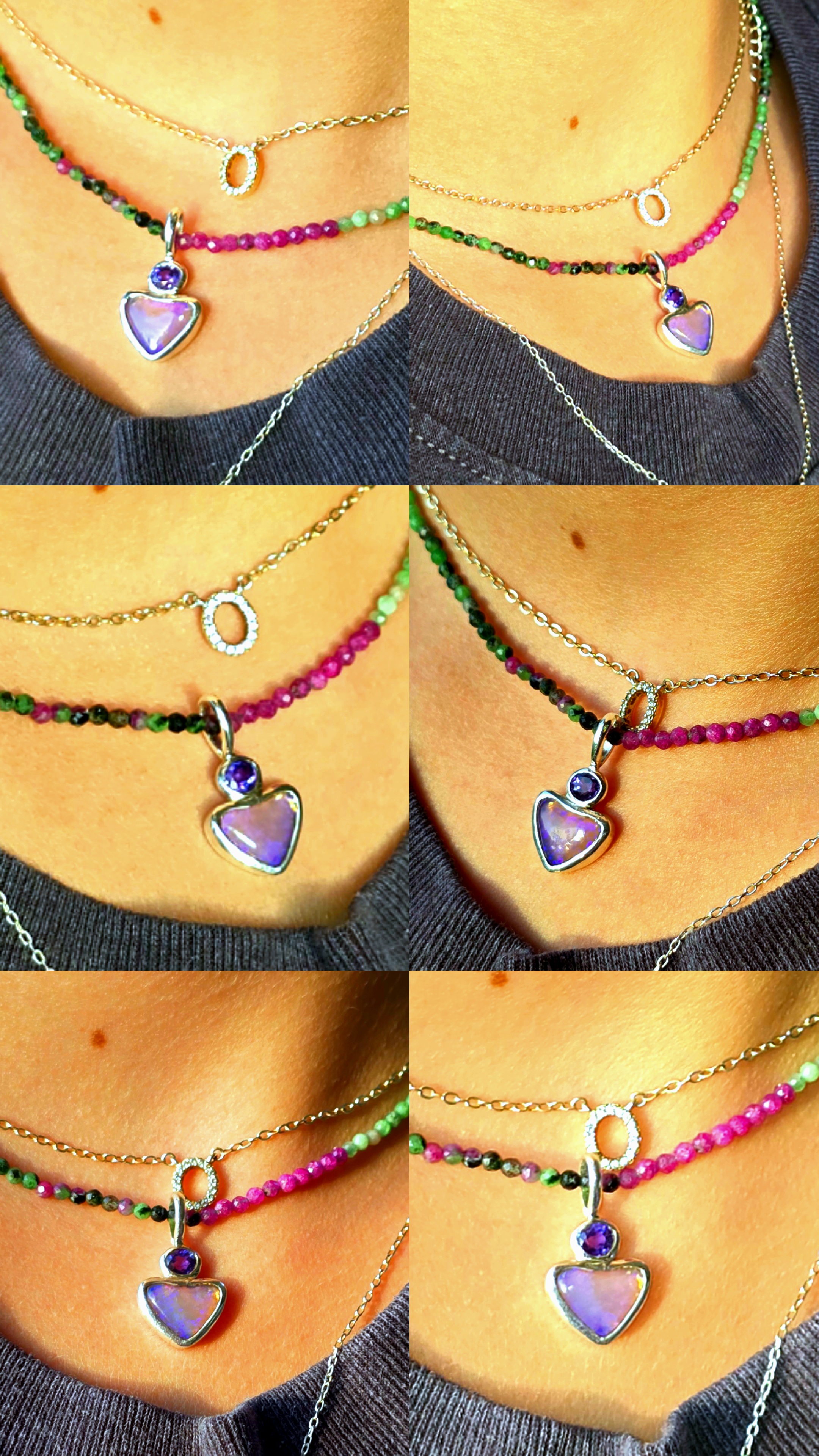 Natural Australian Opal Heart thumbnail 3