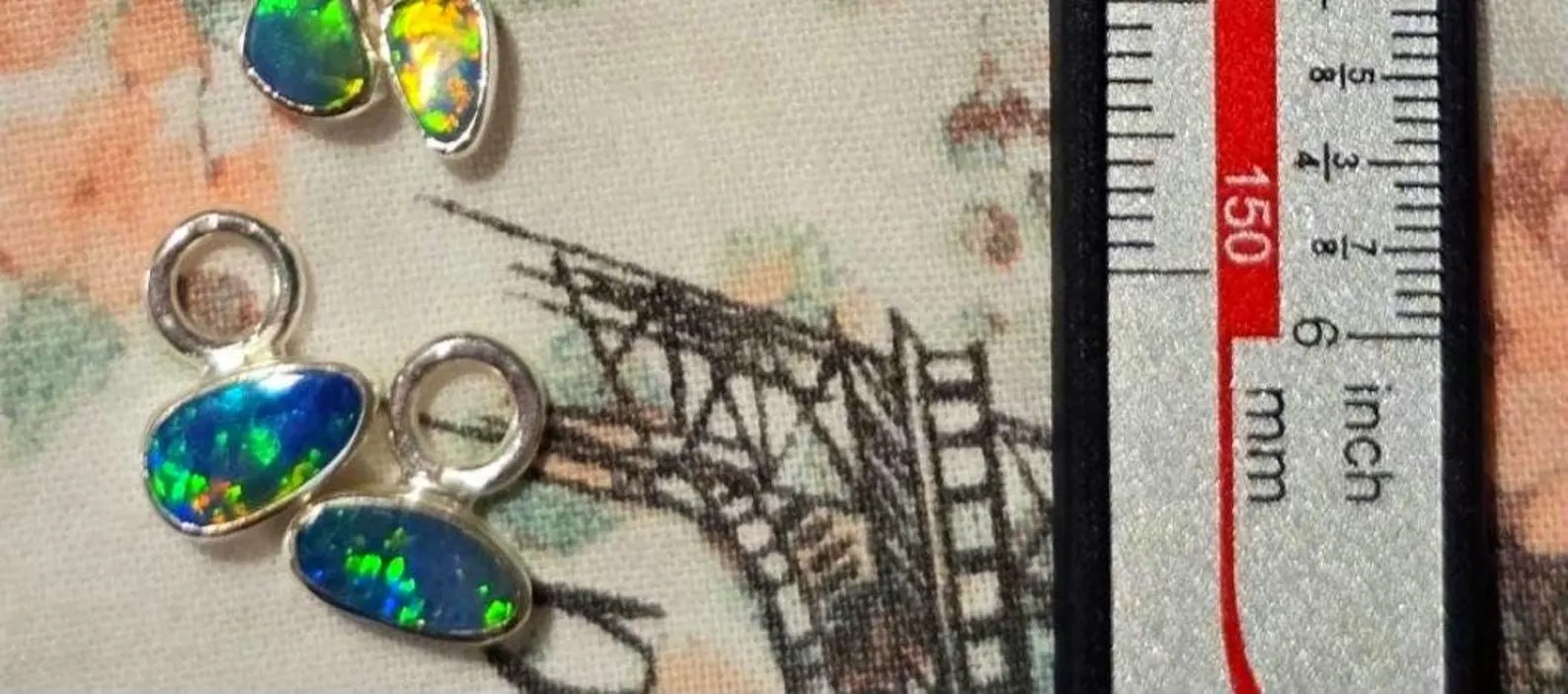 Natural Australian Opal Hoops 925 sterling silver 7 thumbnail 10