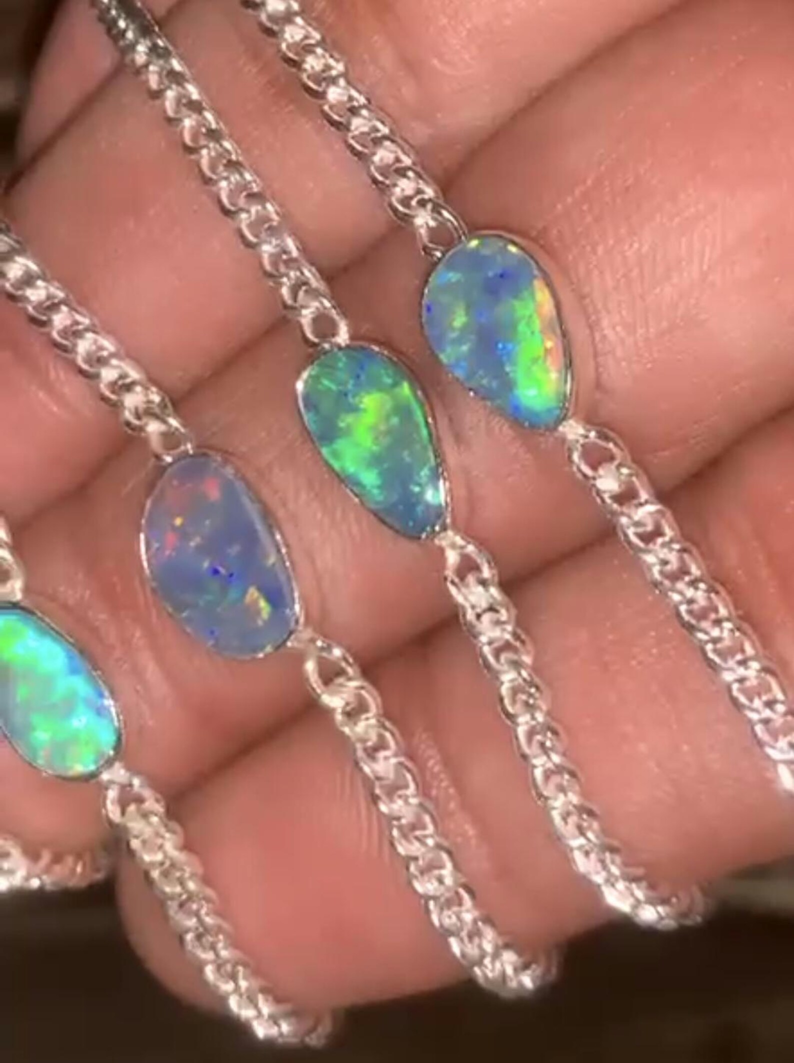 Australian Opal Doublet Bracelet Silver, Affordable & Stunning! 5 thumbnail 6