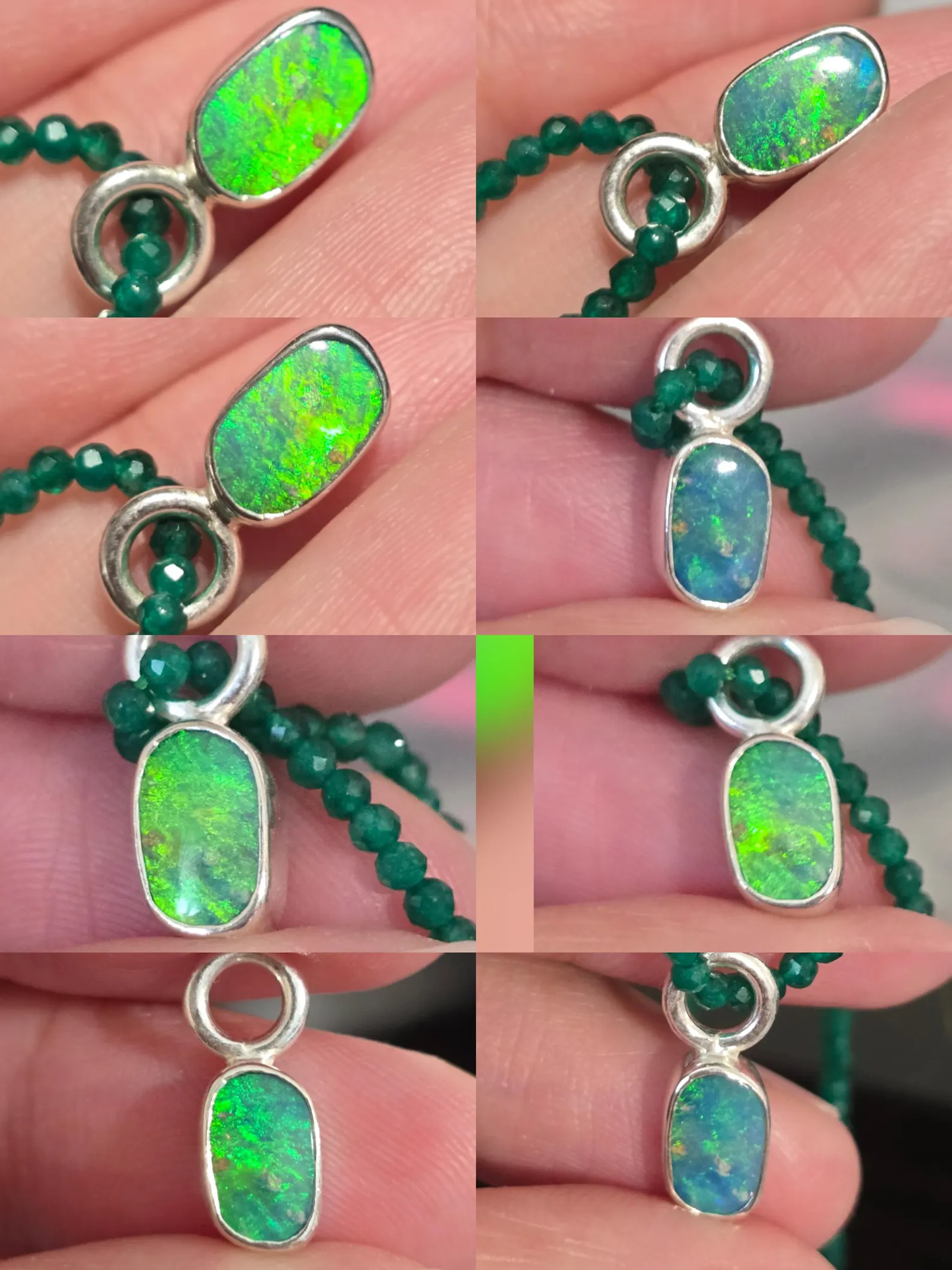 Natural Australian Opal Pendant 925 sterling silver,  Doublet 2 thumbnail 5