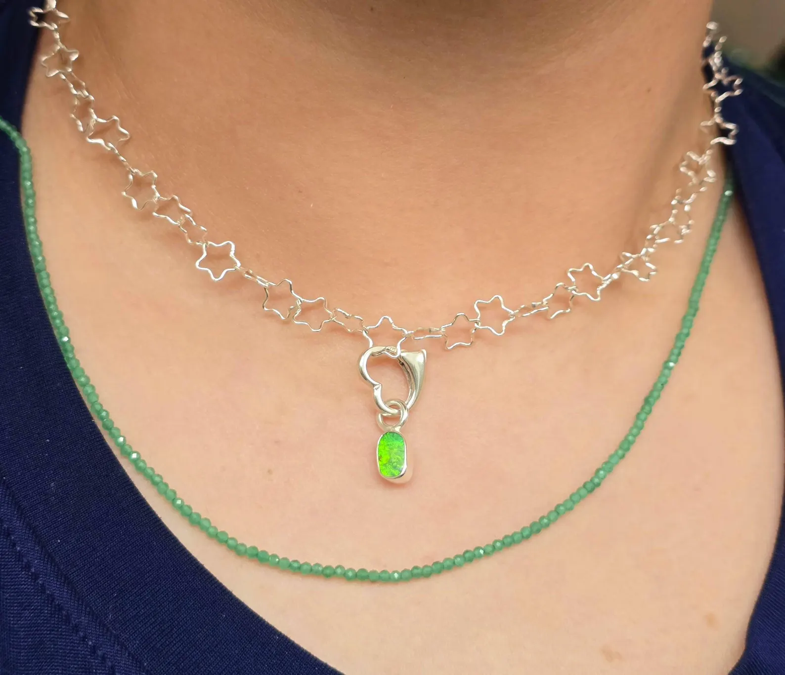 Natural Australian Opal Pendant 925 sterling silver,  Doublet 2 thumbnail 4