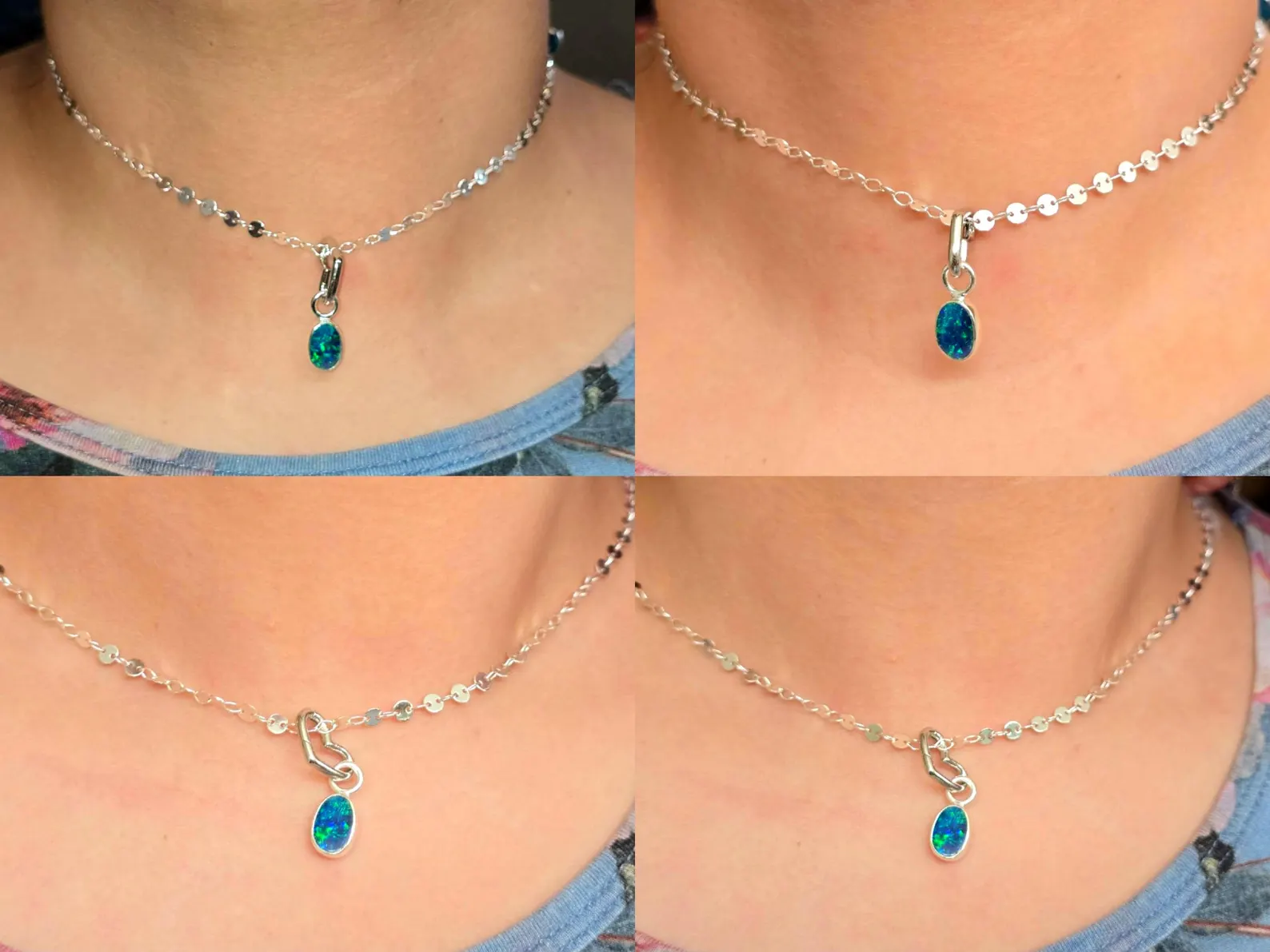 Natural Australian Opal Pendant 925 sterling silver, Opal Doublet 13 thumbnail 7